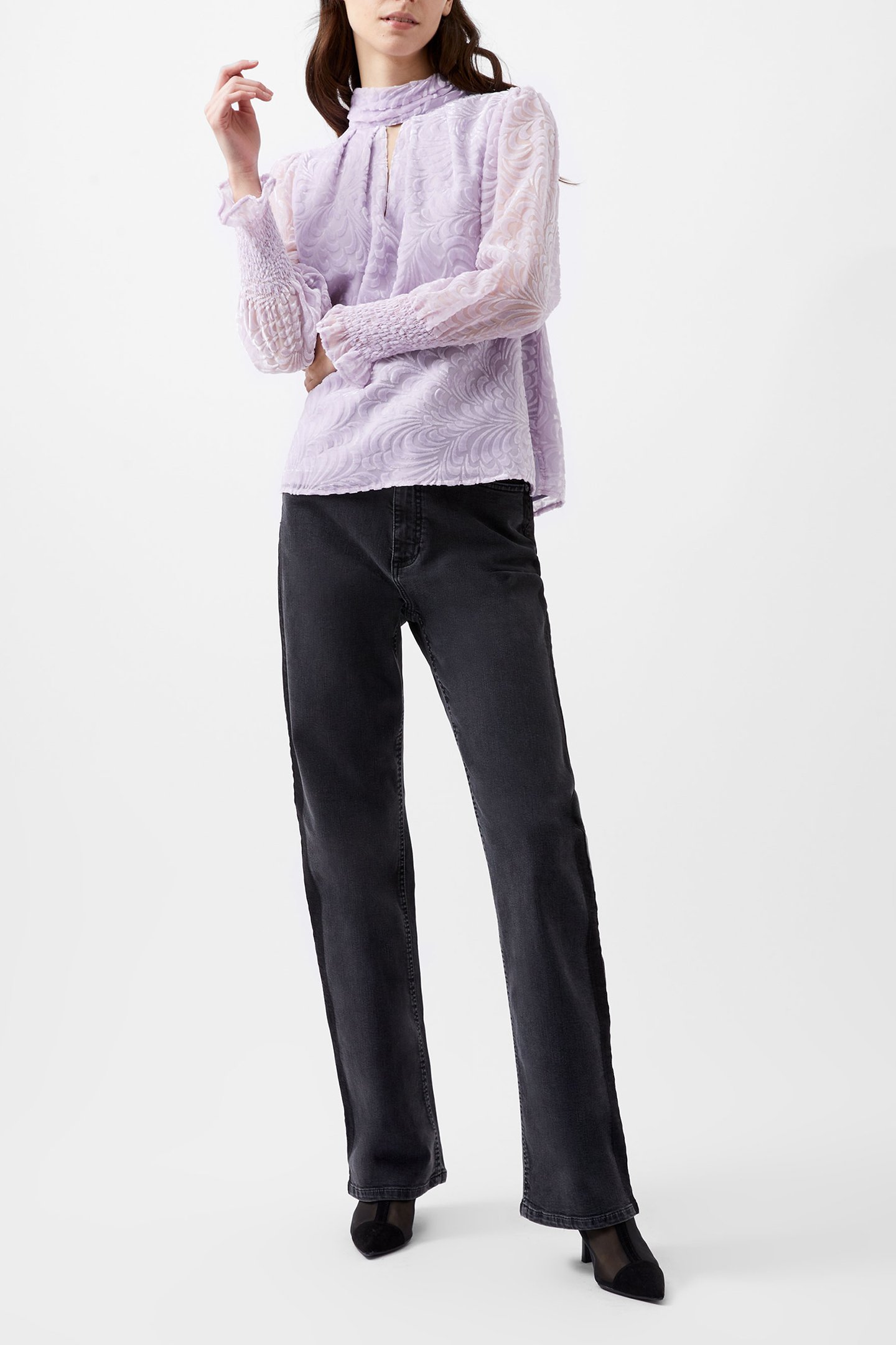 DIA DEVORE LS HIGH NK TOP ORCHID PETAL by French Connection