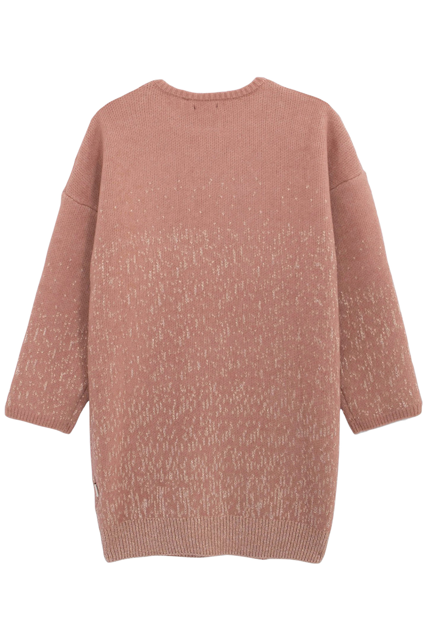 GIRL'S PINK JACQUARD LUREX SWEATER DRESS 2