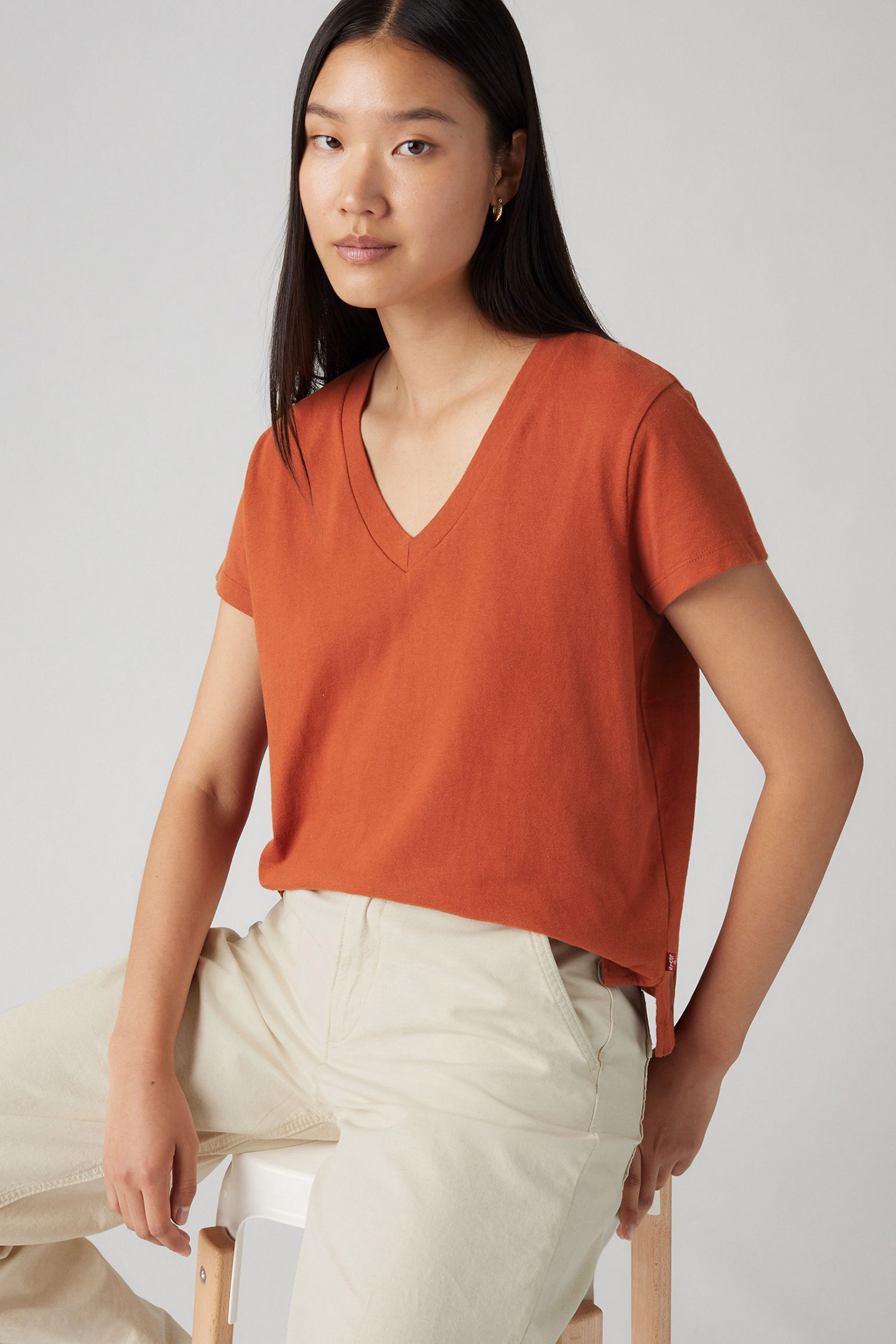 BOXY VNECK TEE PICANTE SLUB 4