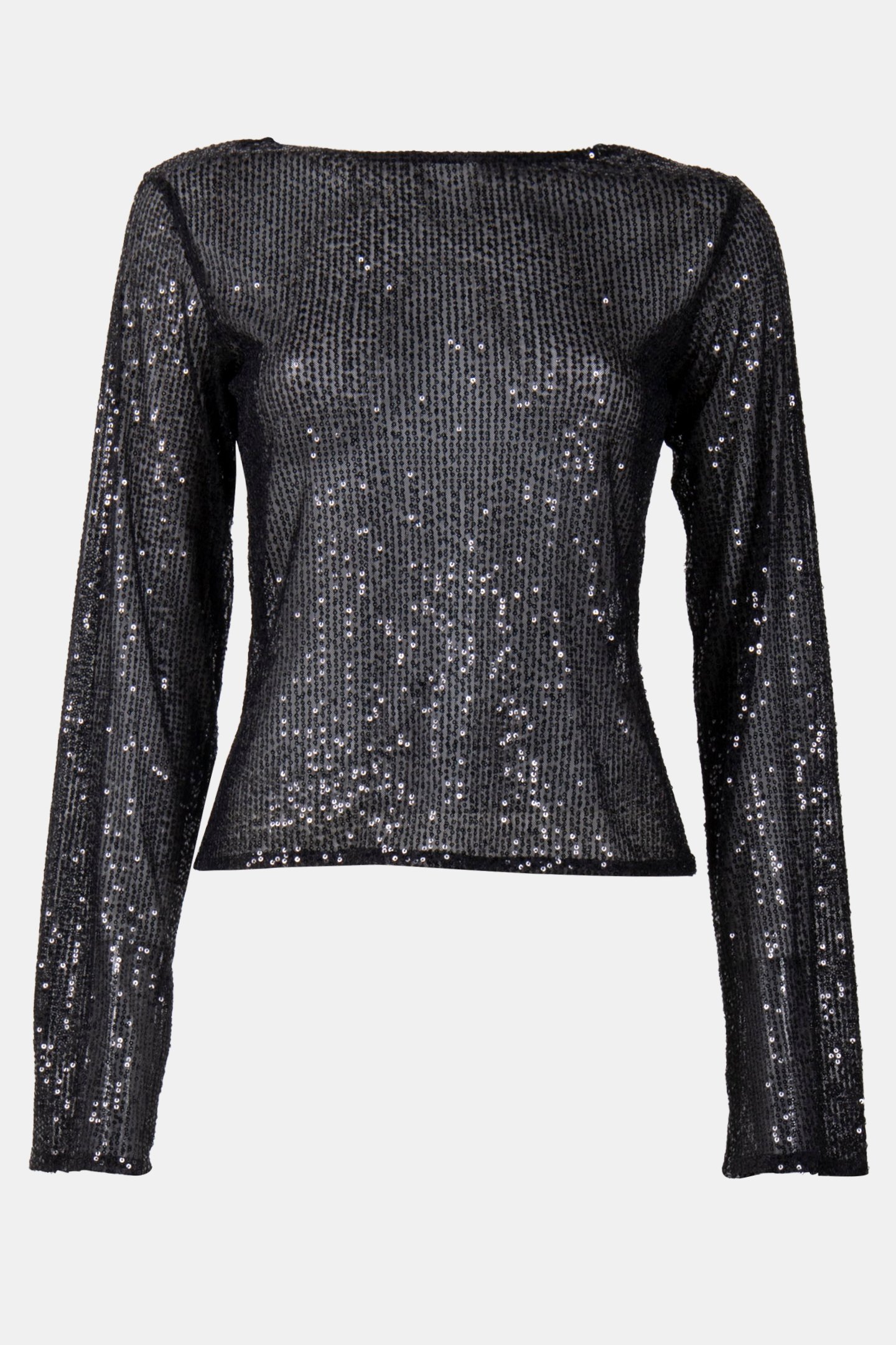 LADIES SEQUINS LONGSLEEVE BLACK 3