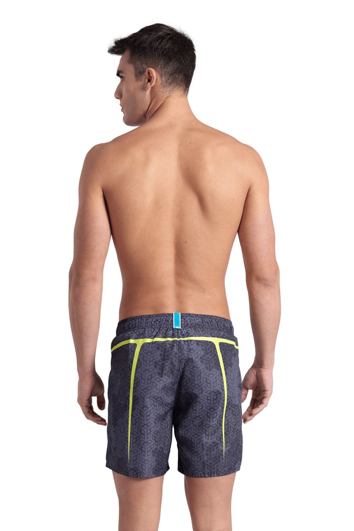 MEN'S ARENA PRO_FILE BEACH BOXER AO BLACK MULTI-SOFT GREEN 2