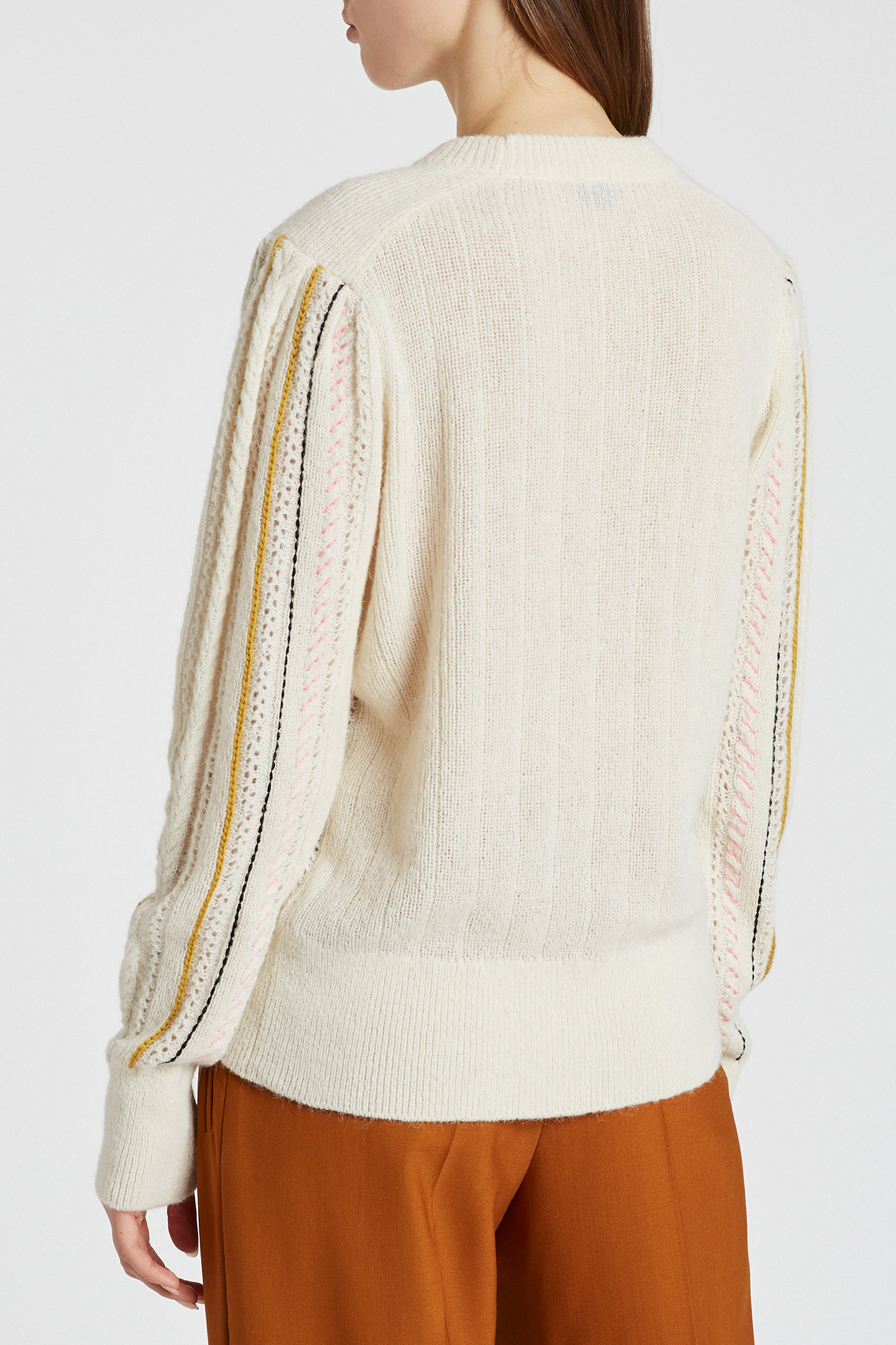 WOMENS KNITTED PULLOVER CREW NECK OFF WHITE 2