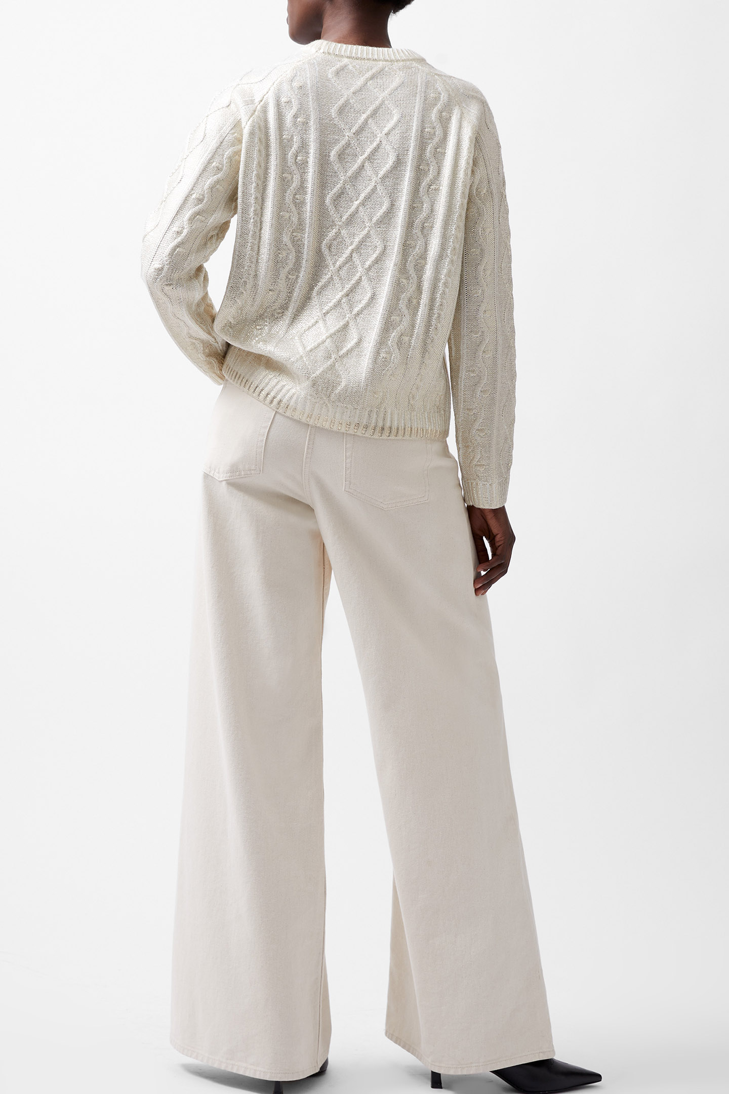 OTILIA FOIL CREW NK JUMPER WINTER WHITE 3