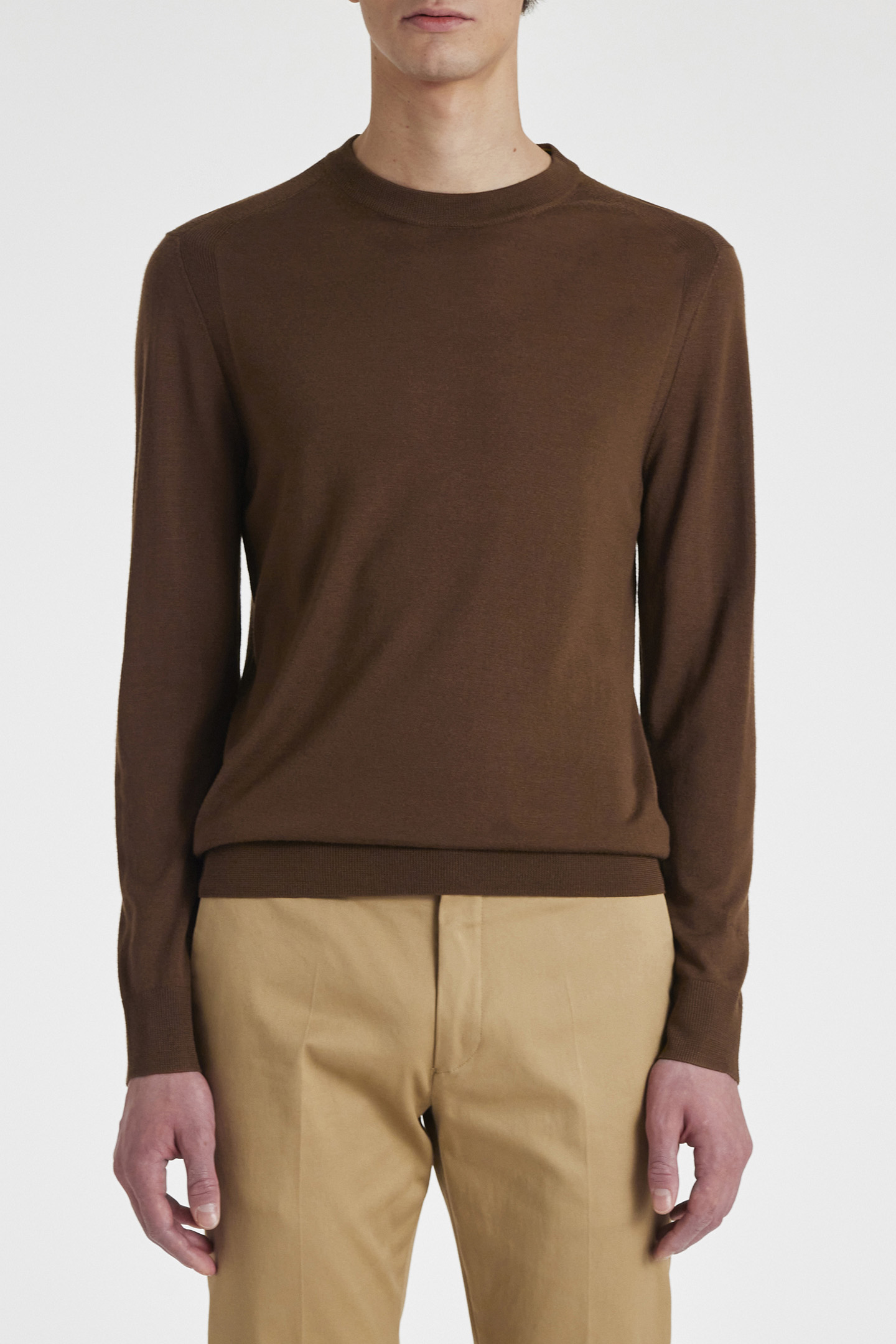 MENS SWEATER CREW NECK MUD 1