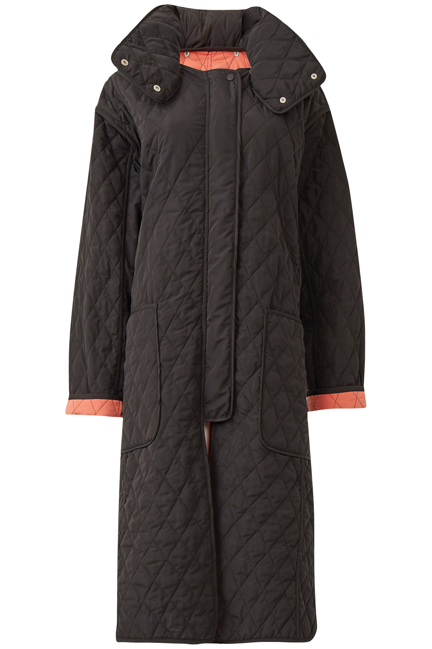 ARIS QUILT L/S OVERSIZED COAT BLACK/EMBERGLOW 3