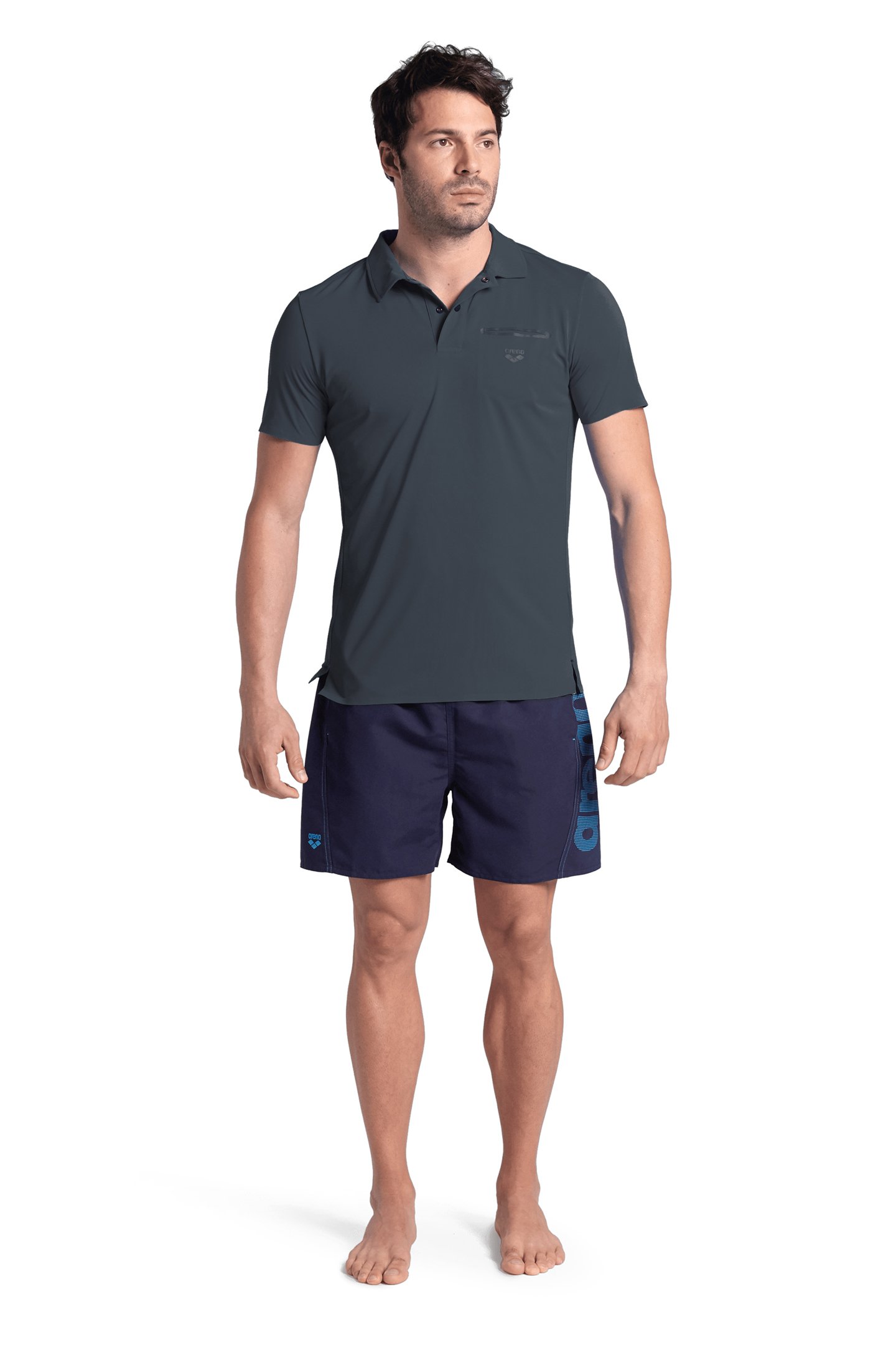 MEN'S POLOSHIRT POCKET SOLID ASPHALT 1