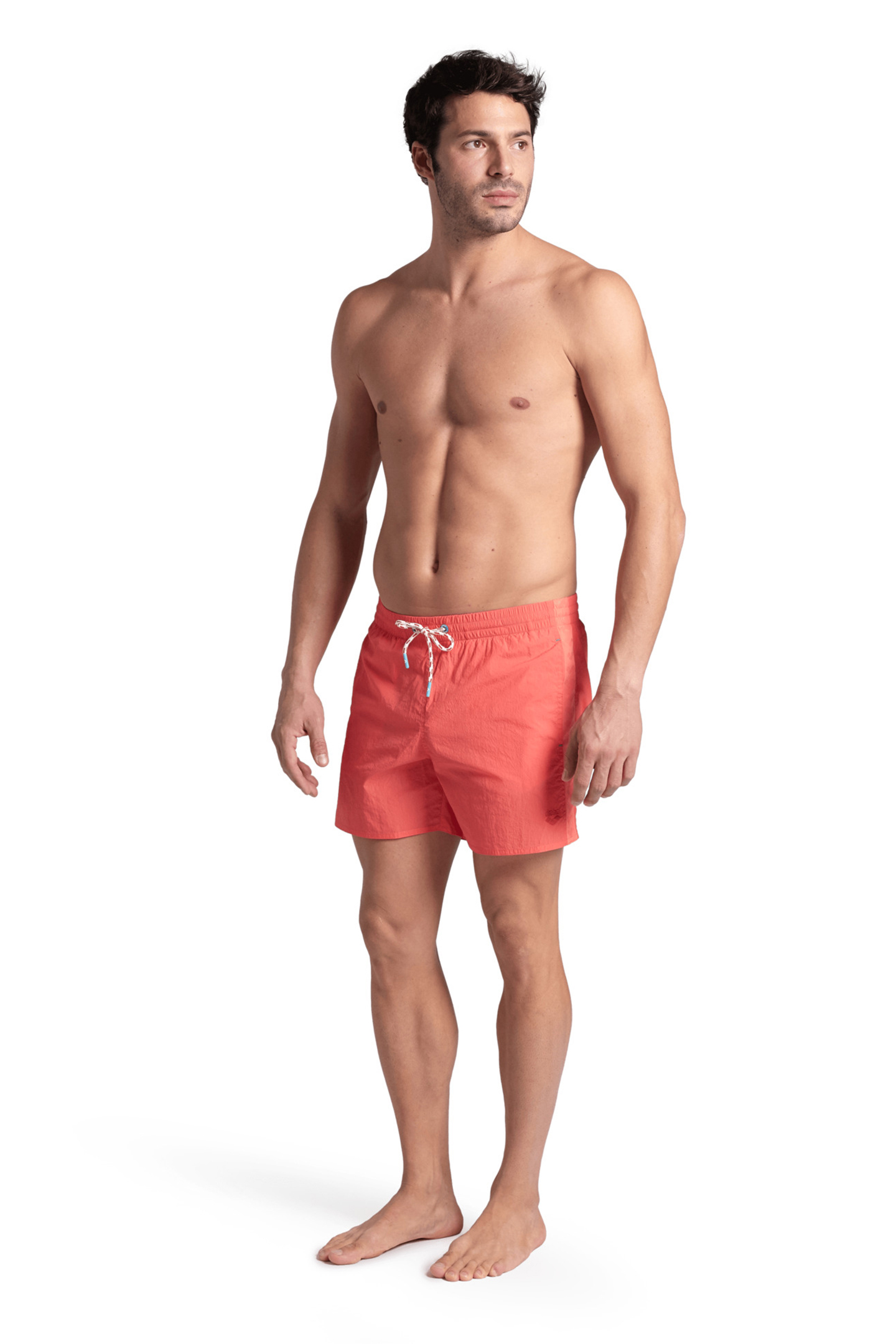 MEN'S ARENA TEAM STRIPE BEACH SHORT SOLI CALYPSO CORAL 3