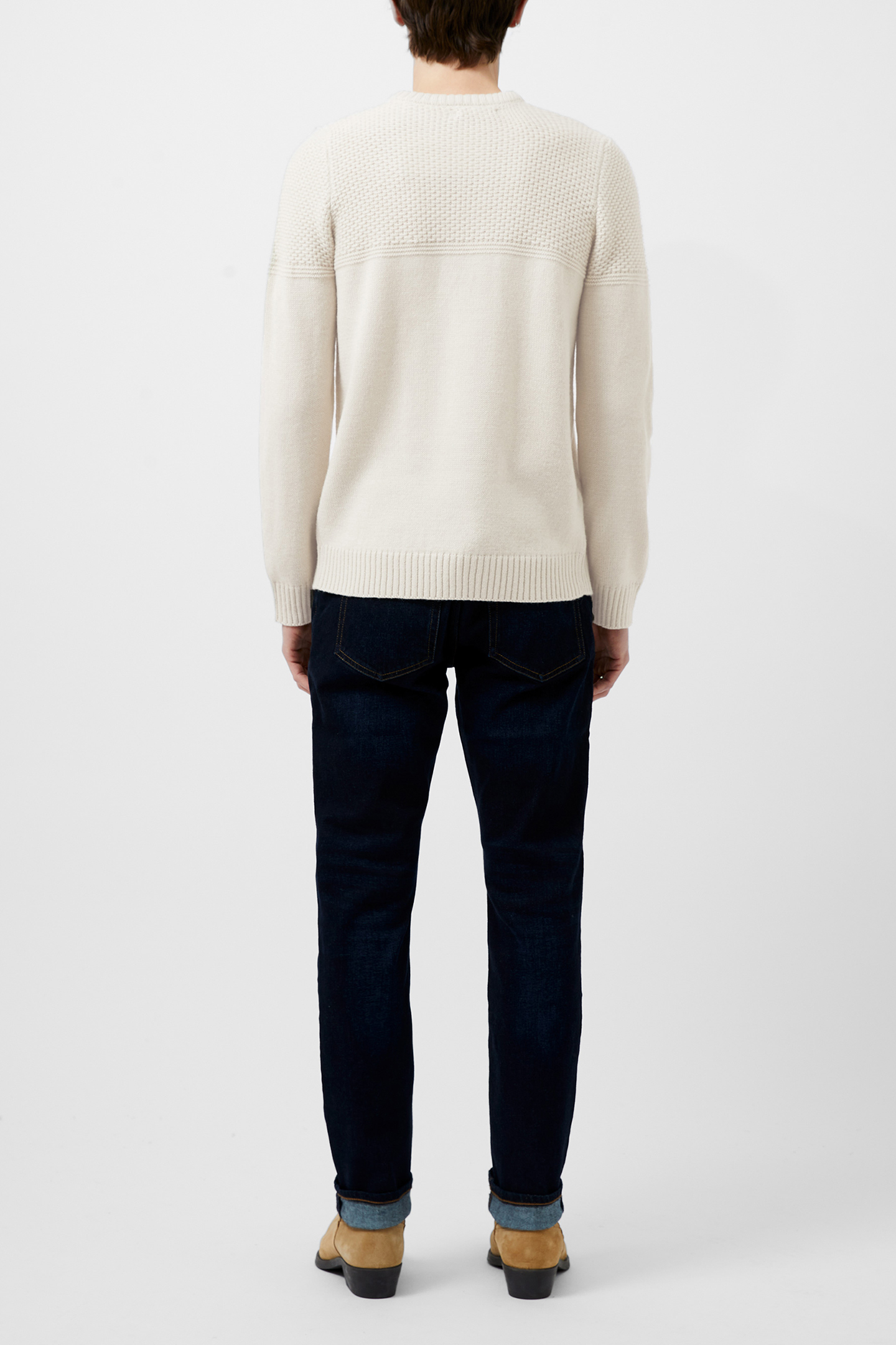 LINK STITCH CREW JUMPER SAND 3