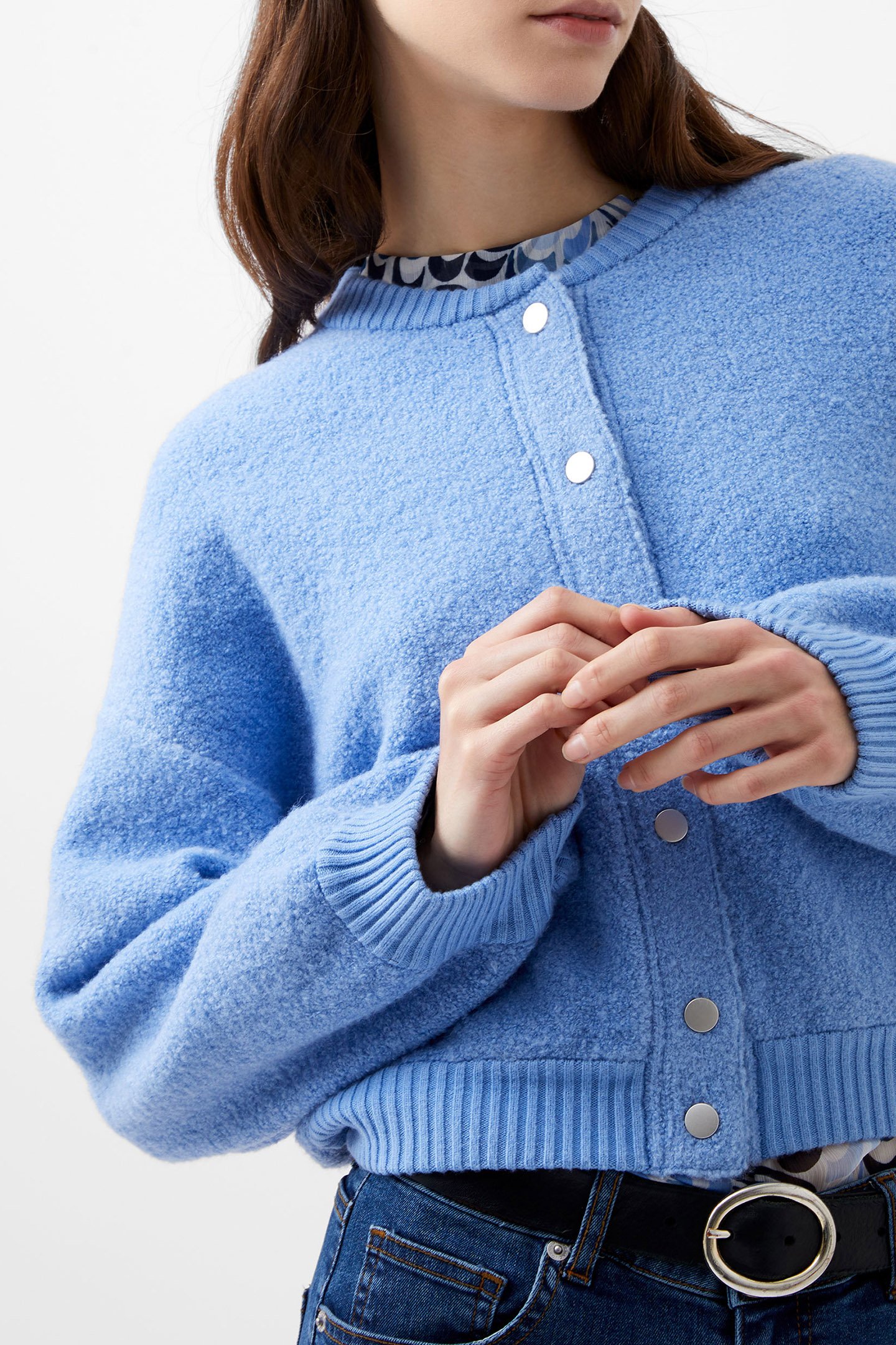 MELISSA KNIT BOMBER JACKET DUSTED BLUE 4