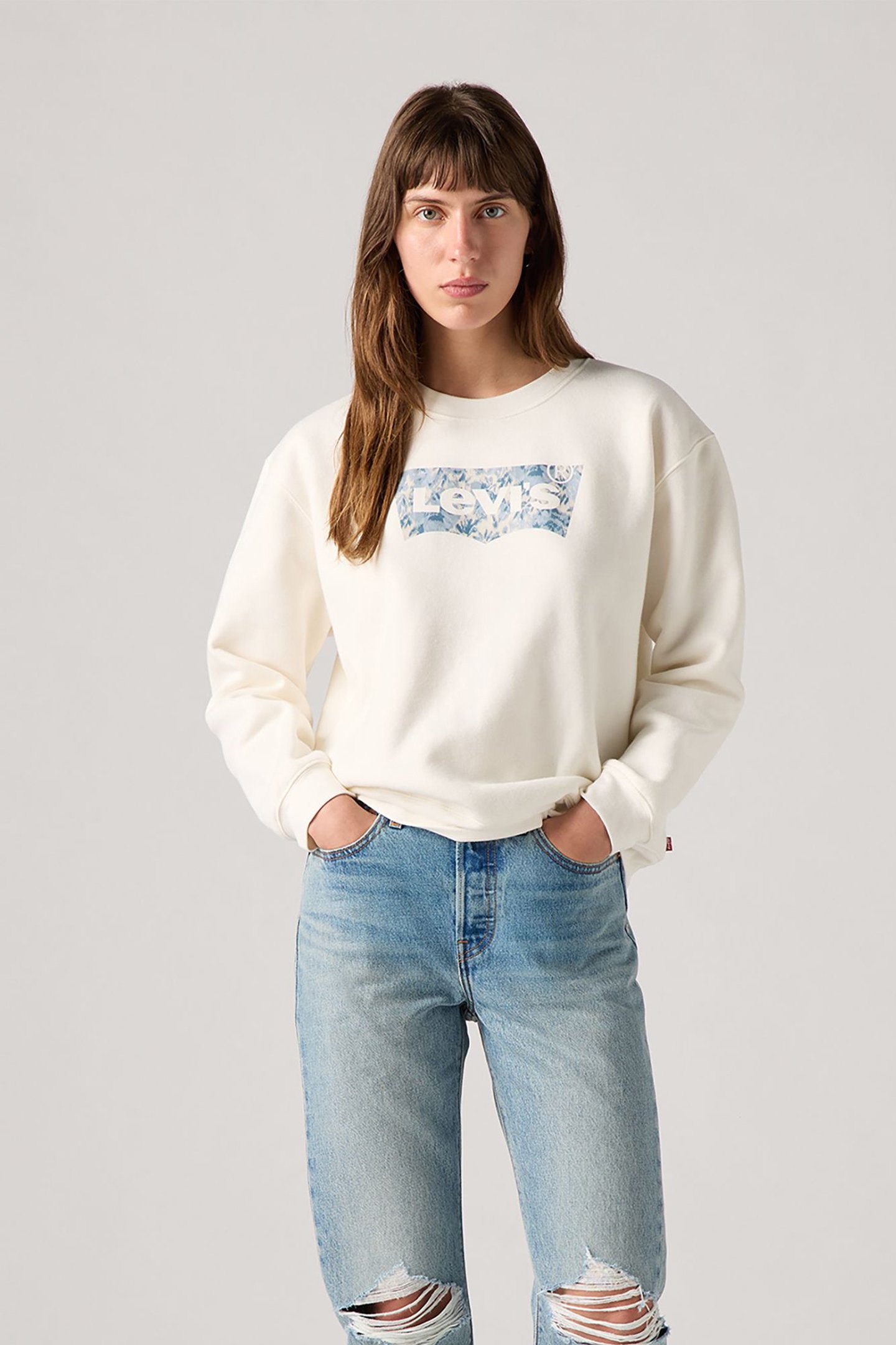 GR EVERYDAY CREW OPHELIA FLORAL BW FILL by Levi's