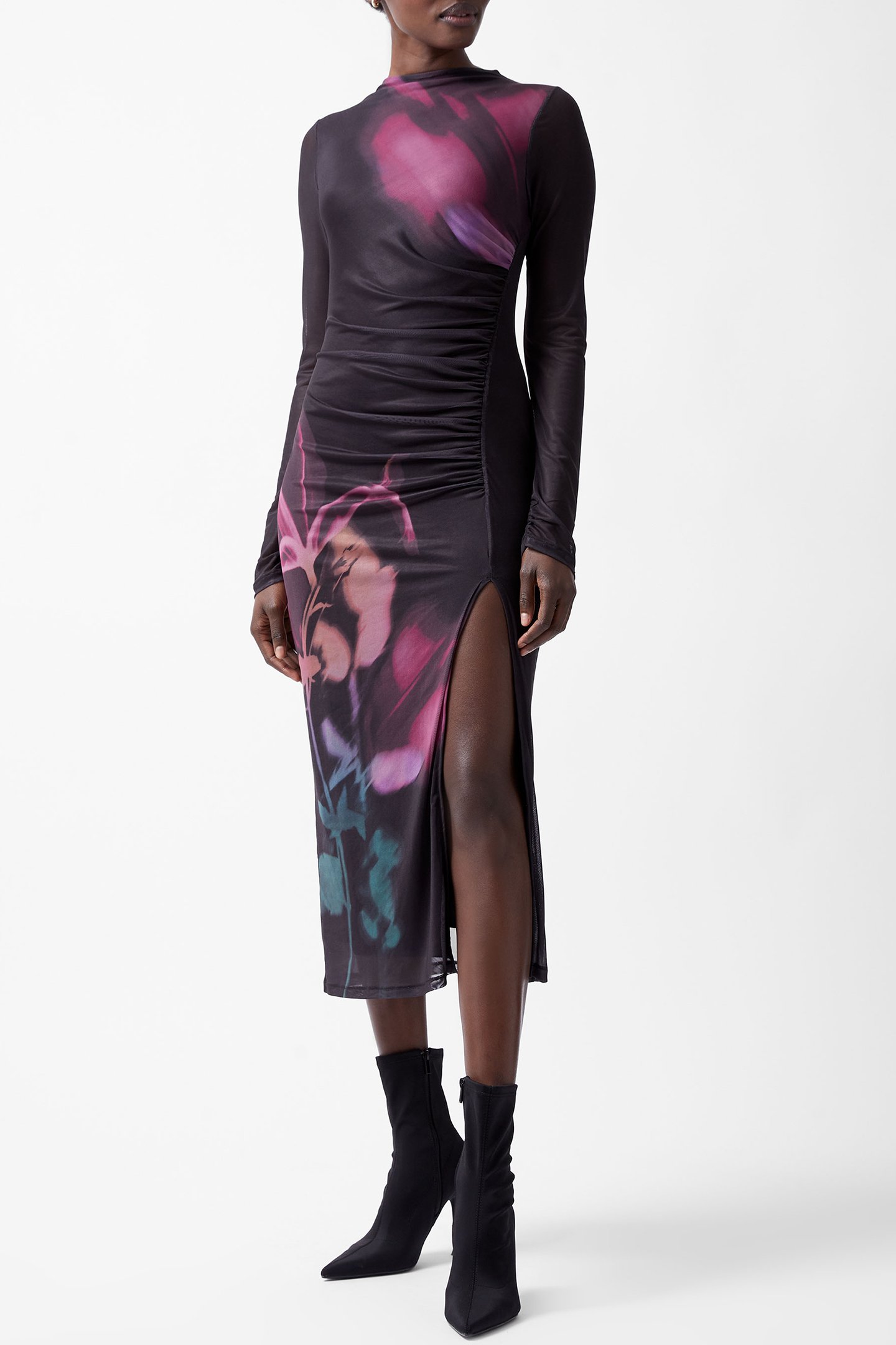 SMOKEY PLACEMENT FLORAL DRESS BLACKOUT MULTI by French Connection