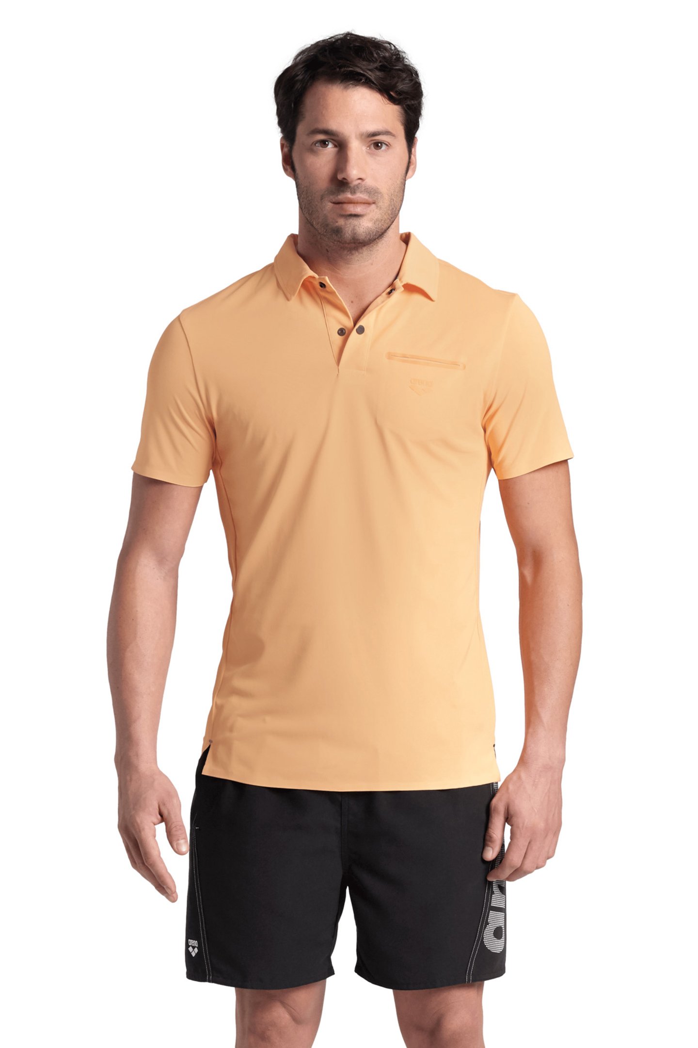 MEN'S POLOSHIRT POCKET SOLID SALMON PINK by Arena