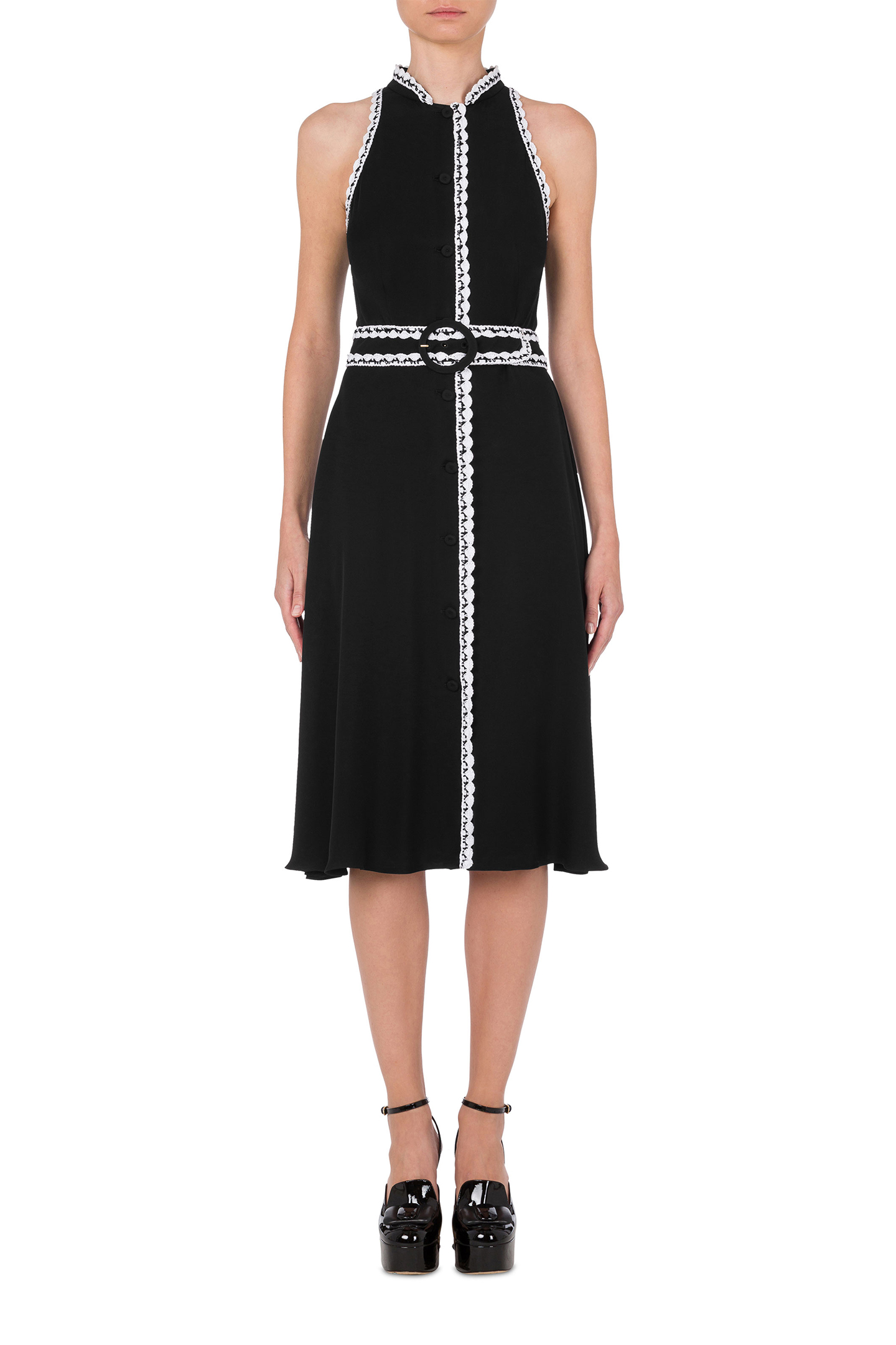 CHARMEUSE DRESS CROCHET DETAILS BLACK 1