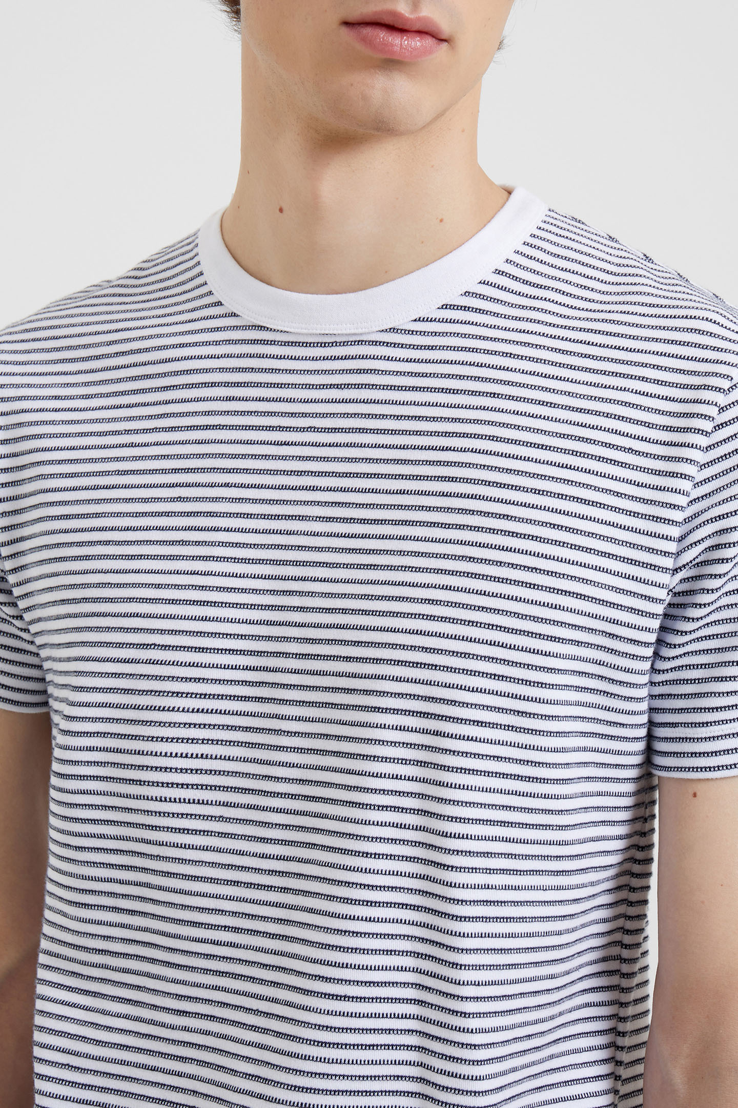 TEXTURED JERSEY STRPE SS T-SHR MARINE MULTI 4