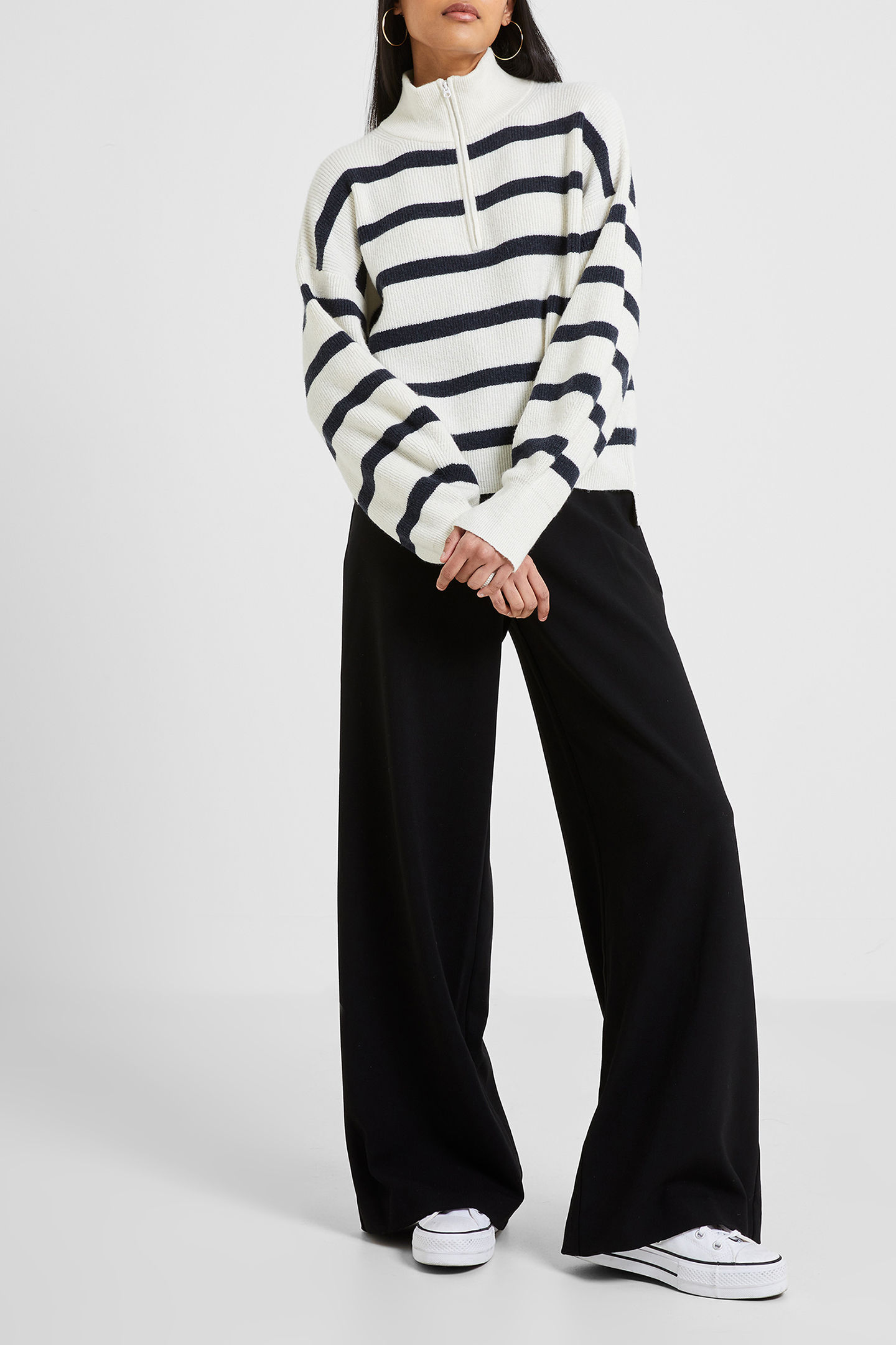 VHARI HALF ZIP JUMPER WINTER WHITE/MARINE 1