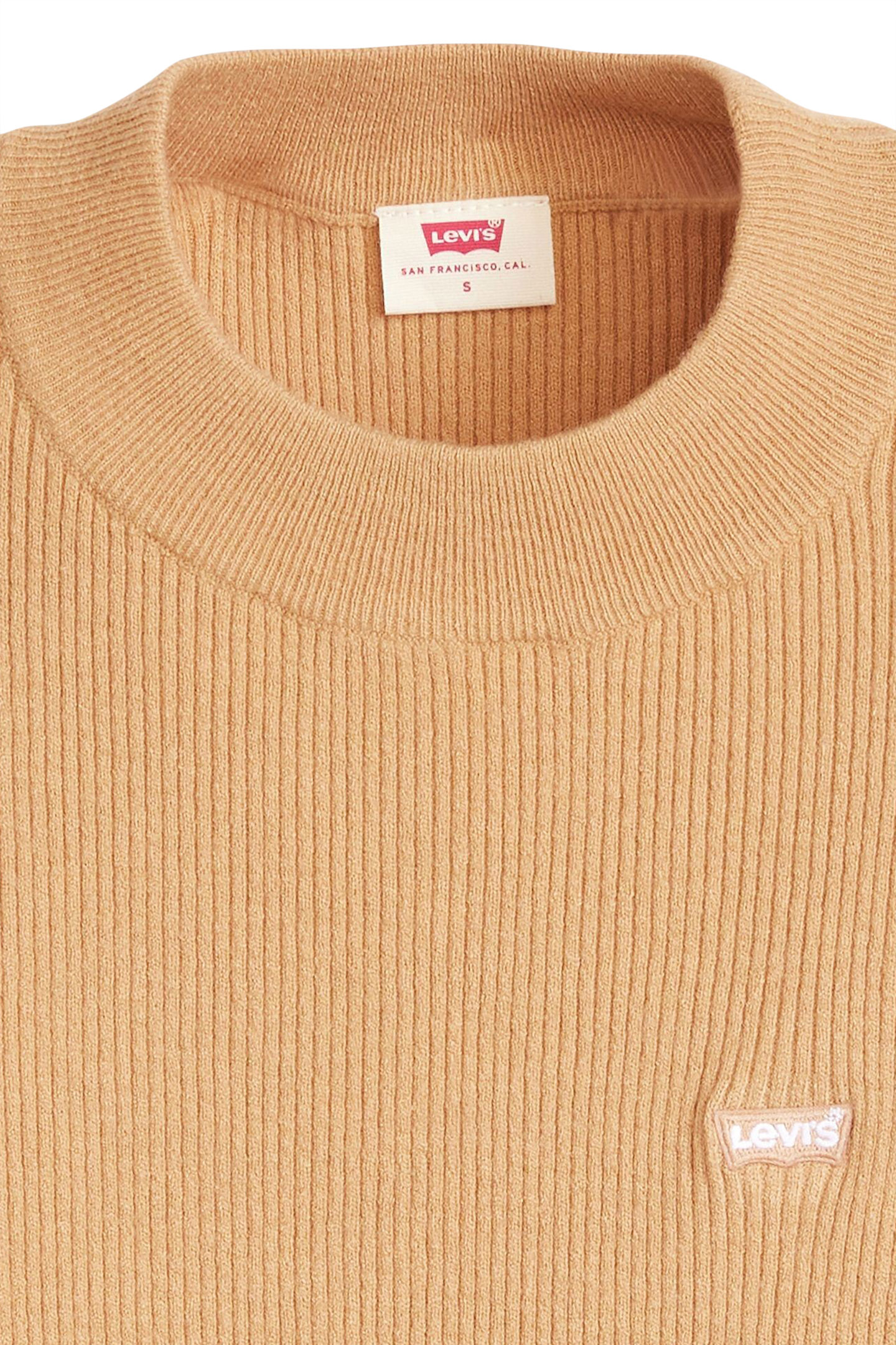 RIB CREW SWEATER TAN WOOL LIKE 4