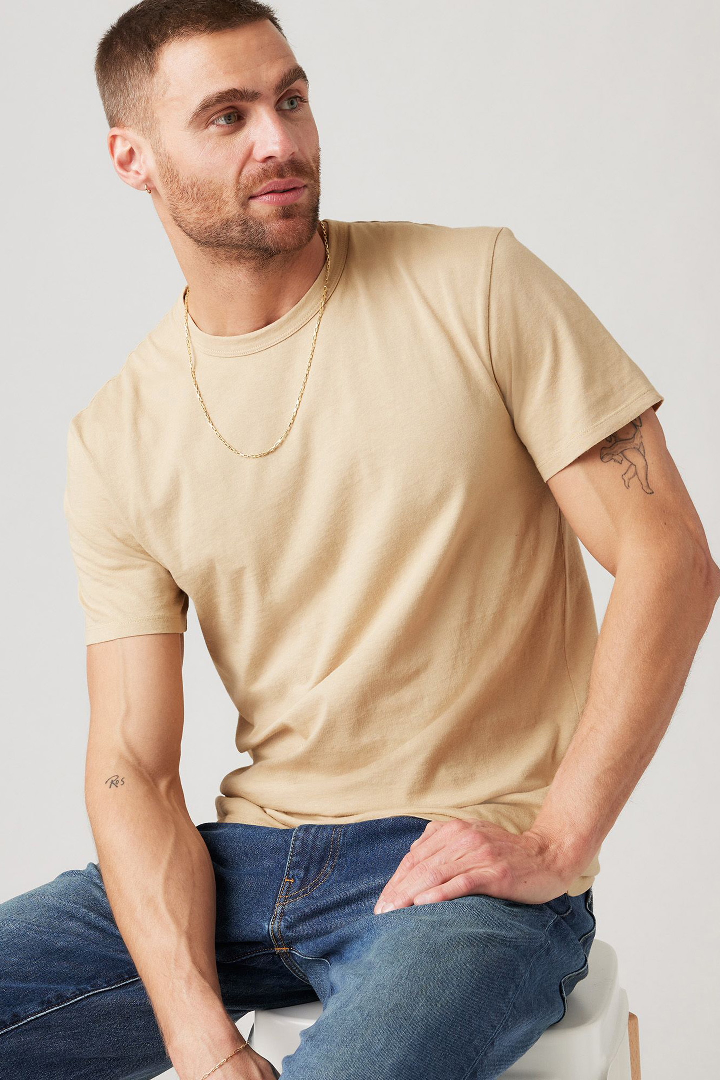 PREMIUM SLIM FIT TEE GARMENT DYE SAFARI 4