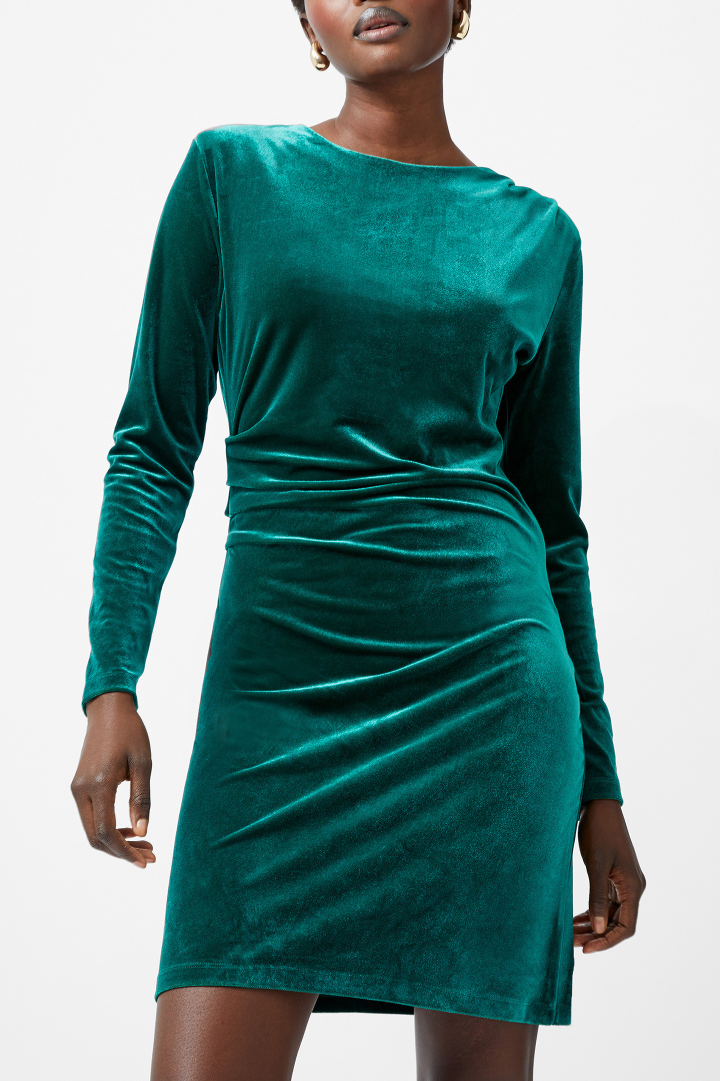 VIOLA VELVET LS BODYCON DRESS FOREST 1