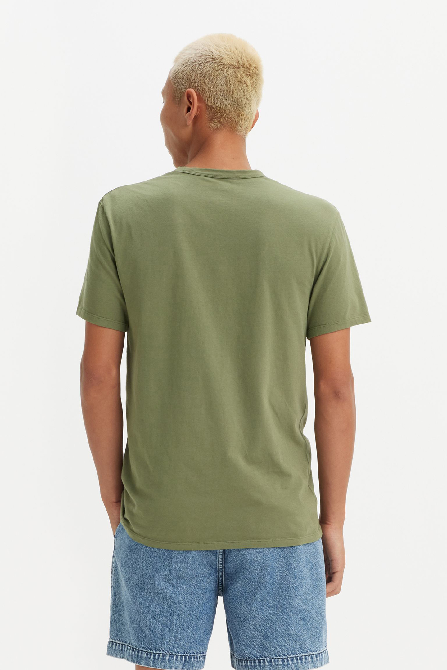 PREMIUM SLIM FIT TEE GARMENT DYE MOSS OLIVE 2