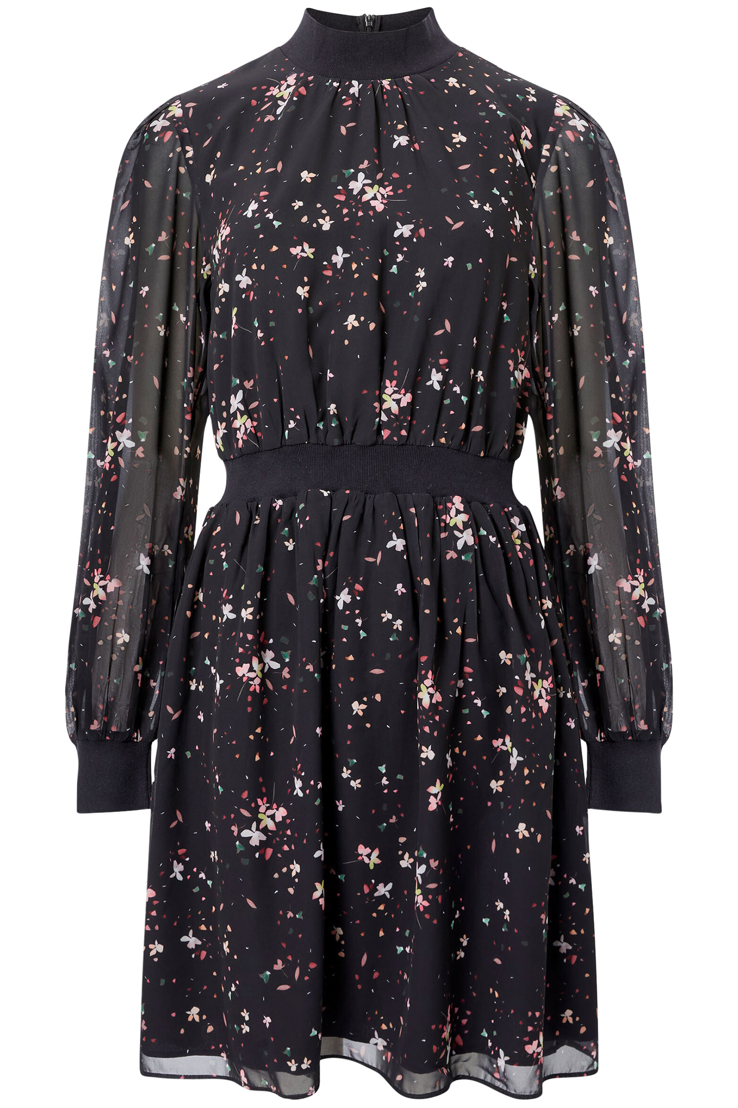 CARINA GEORGETTE HIGH NECK DRS BLACKOUT MULTI 3