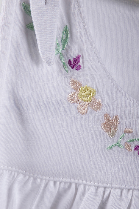 GIRLS S&S SLUB JERSEY FASHION TOP WHITE TRADITIONAL 3