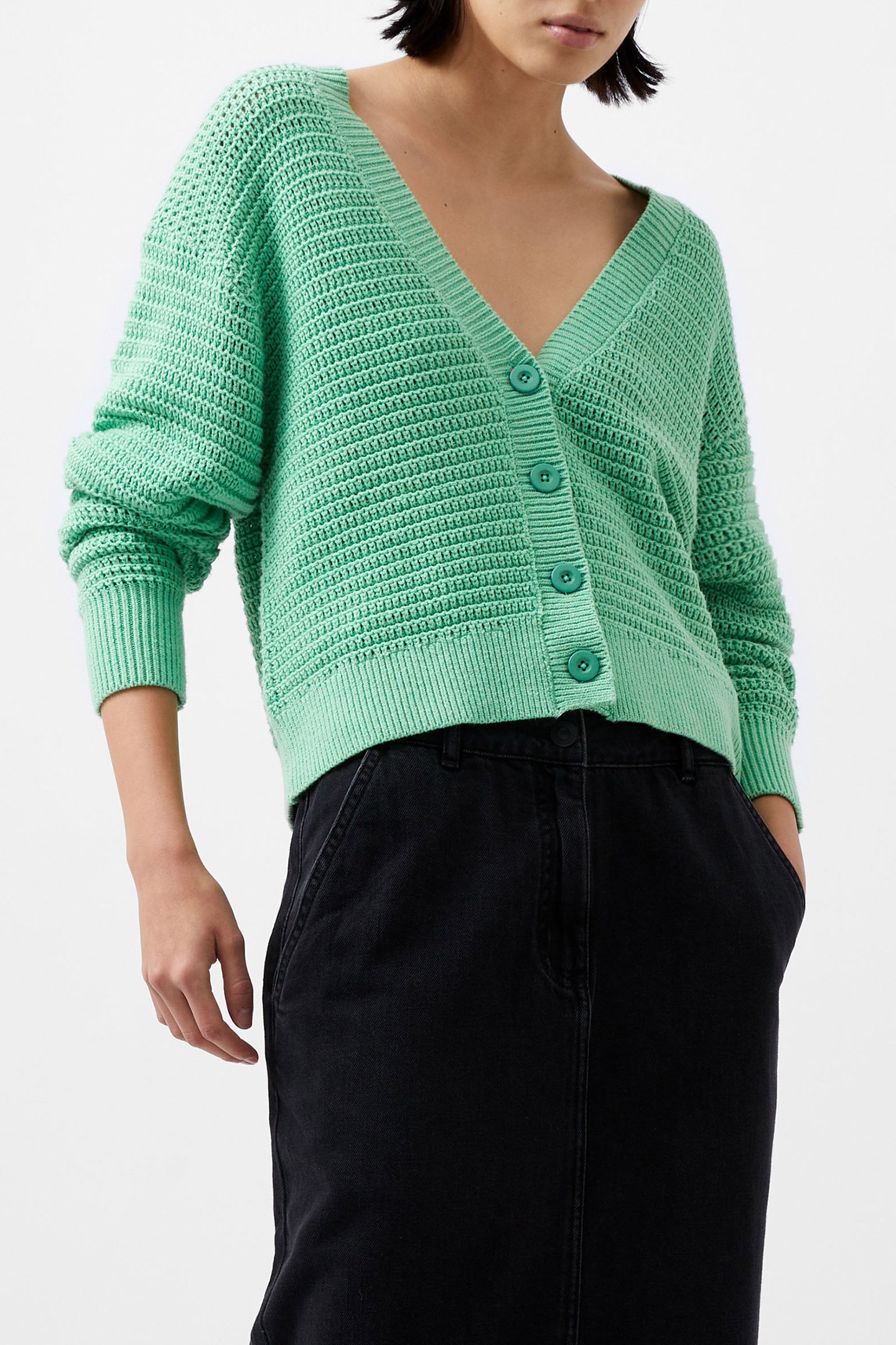 MANDA CARDIGAN MINTED GREEN by French Connection