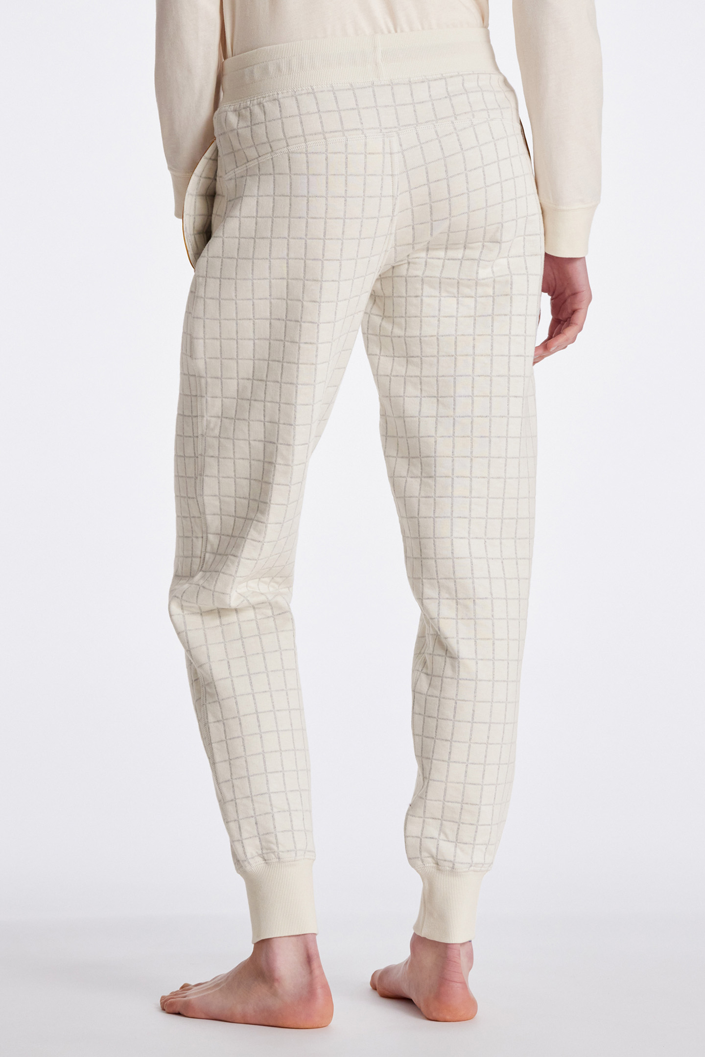 WOMEN PANT JACQD CHCK OFF WHITE 2