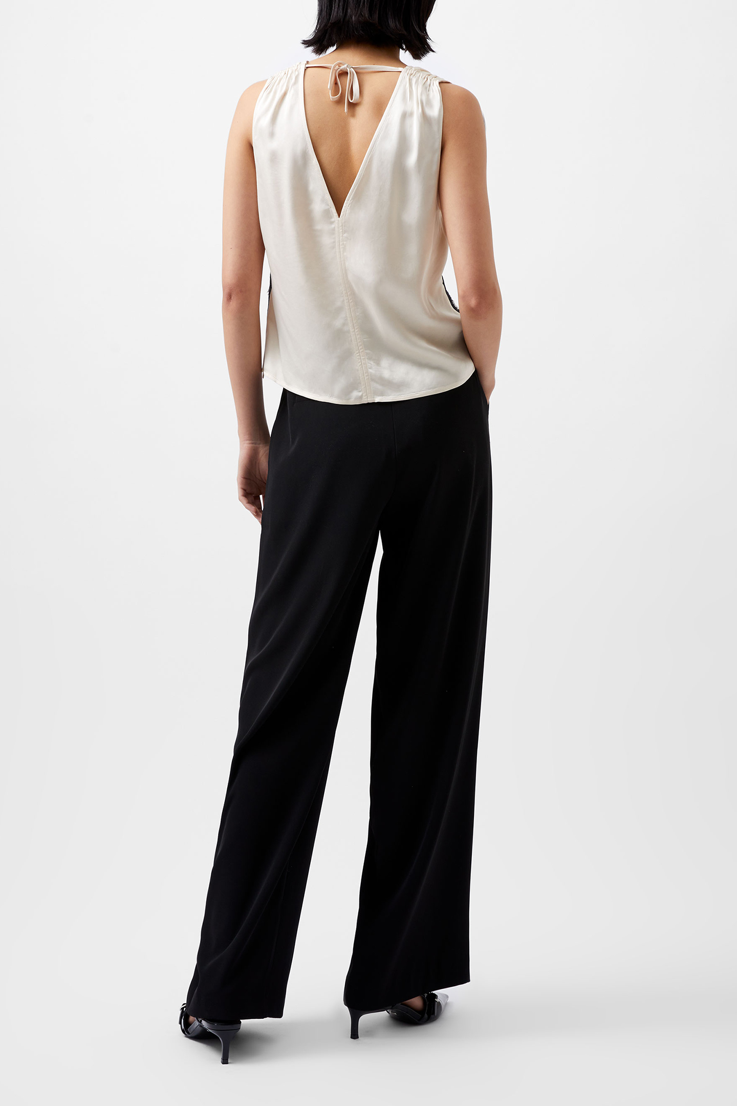 ENNIS SATIN LACE TOP CLASSIC CREAM/BLACKO 2