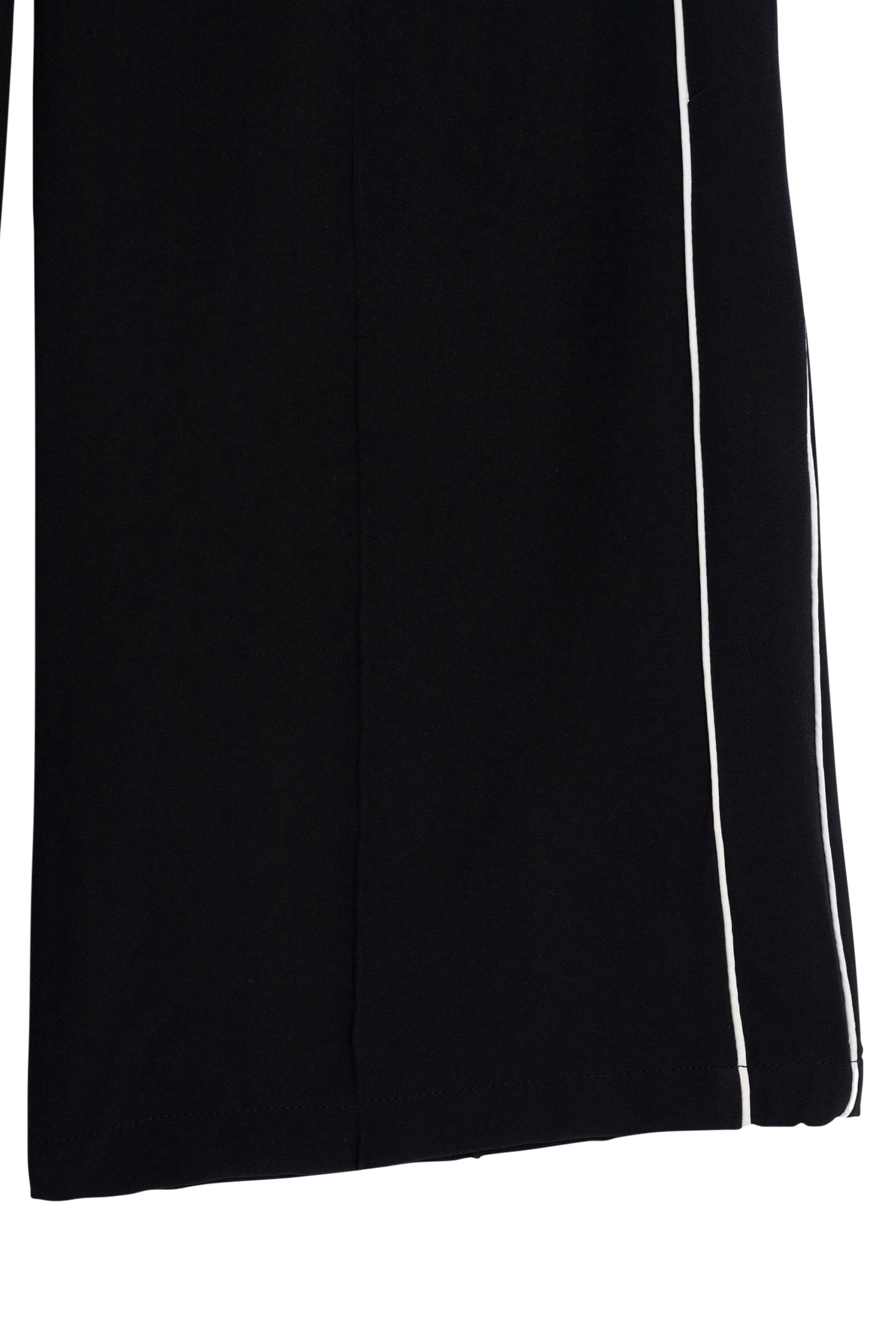 BLACK WIDE-LEG PANTS WITH ECRU BIAS ON SIDES FOR GIRLS 5