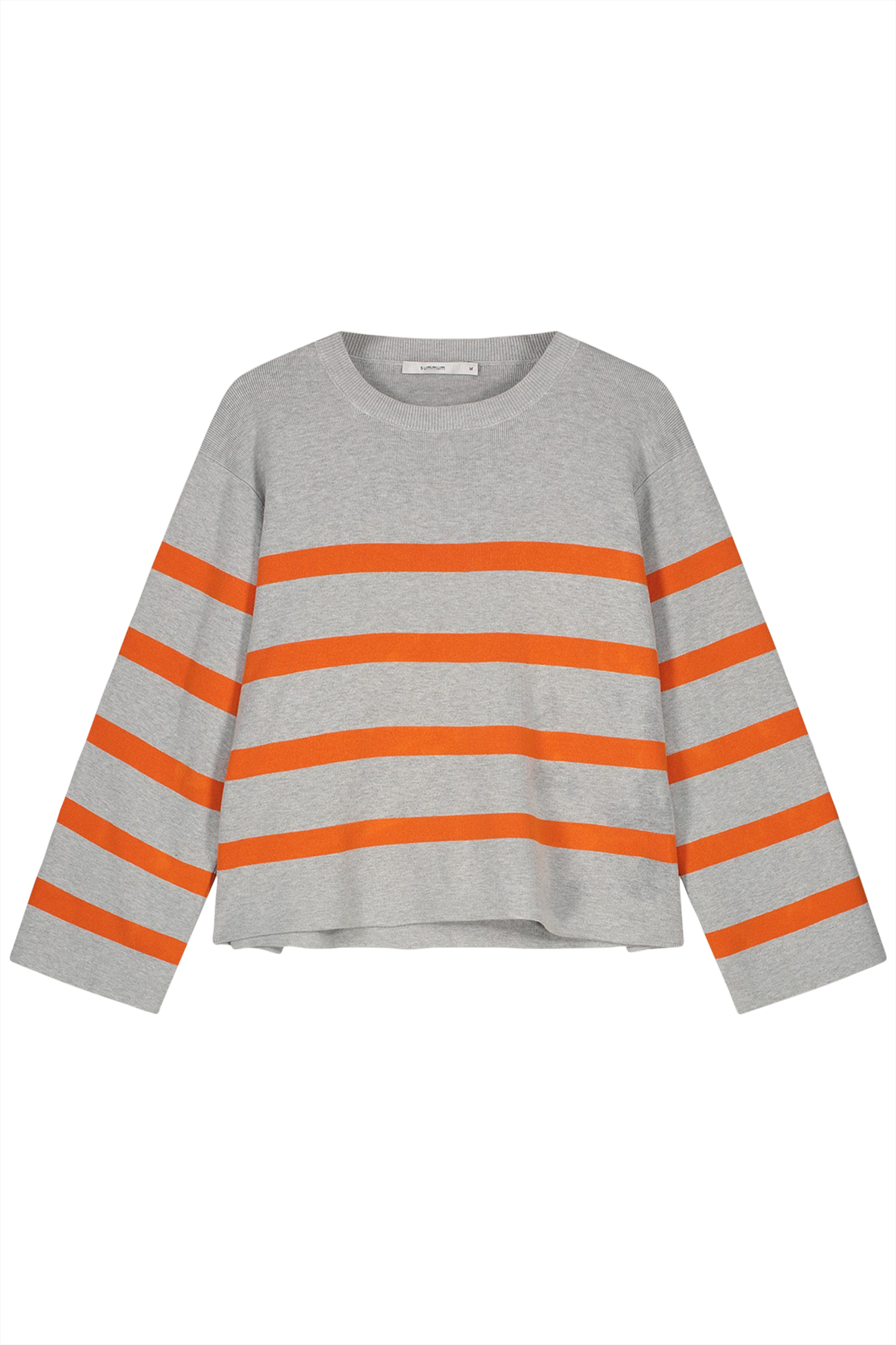 STRIPED SWEATER SOFT VISCOSE POLYAMIDE KNIT GREYS 3