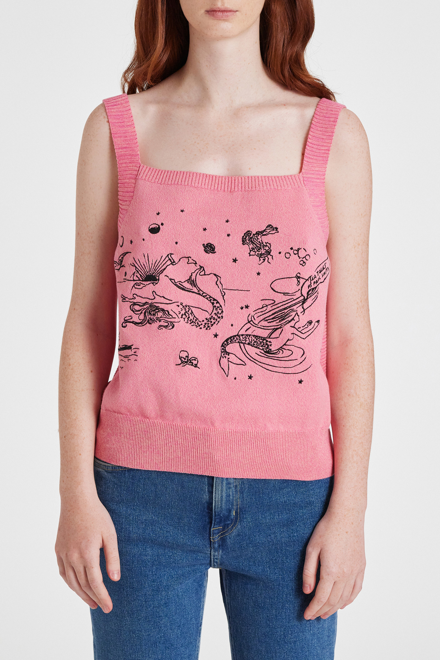 WOMENS KNITTED VEST PINK 1