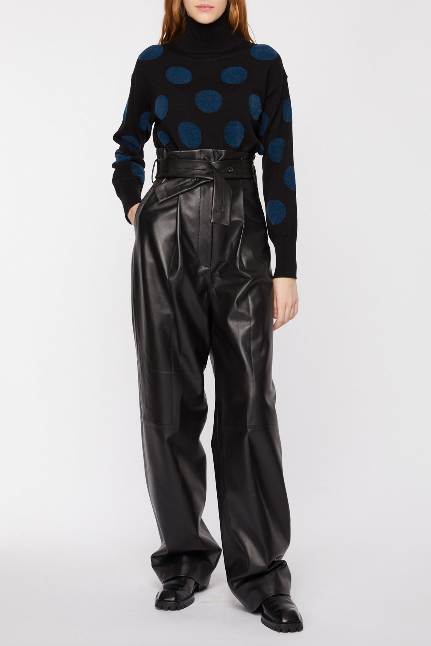 WOMENS LEATHER TROUSER BLACK 2