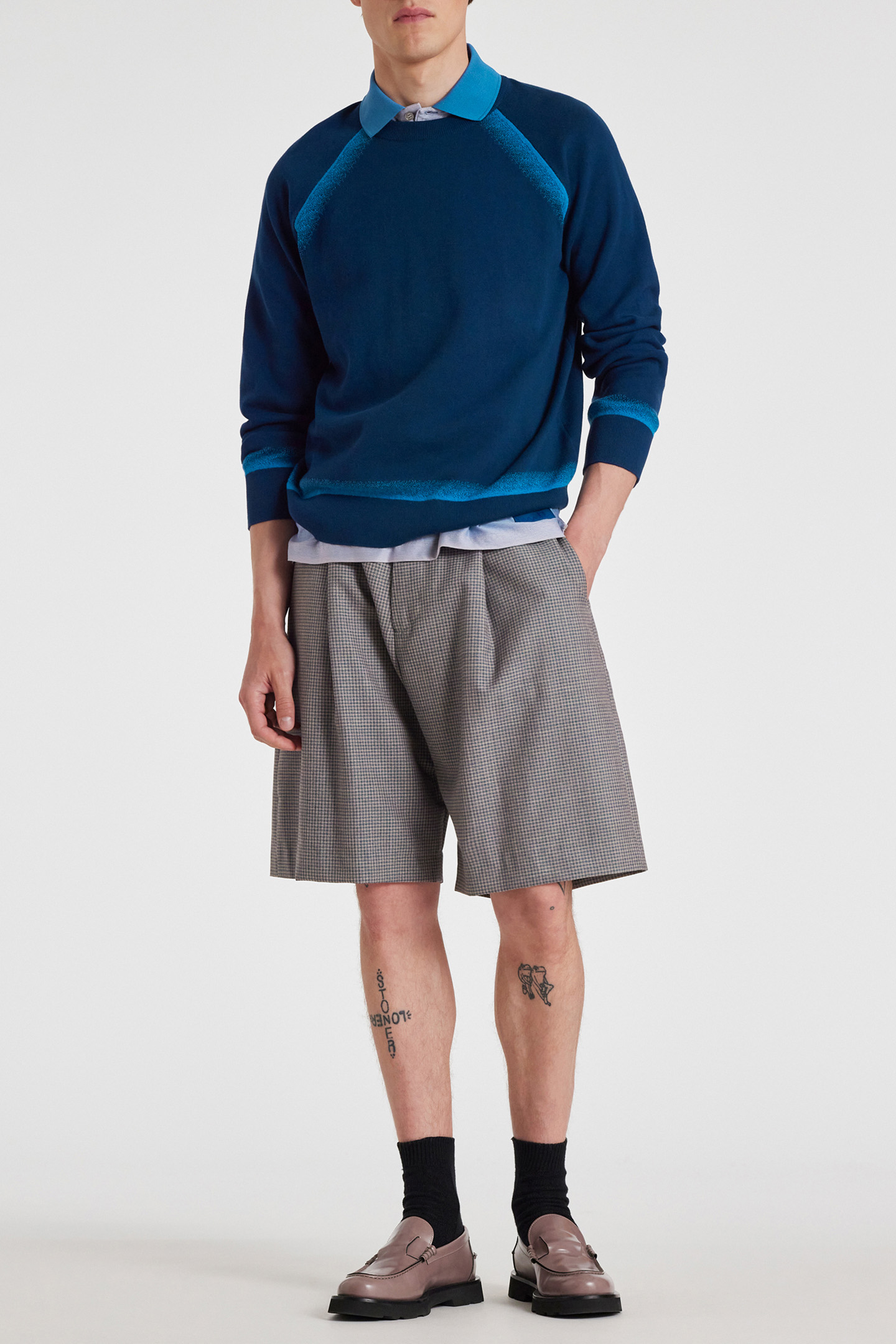 MENS SWEATER CREW NECK INDIGO 3