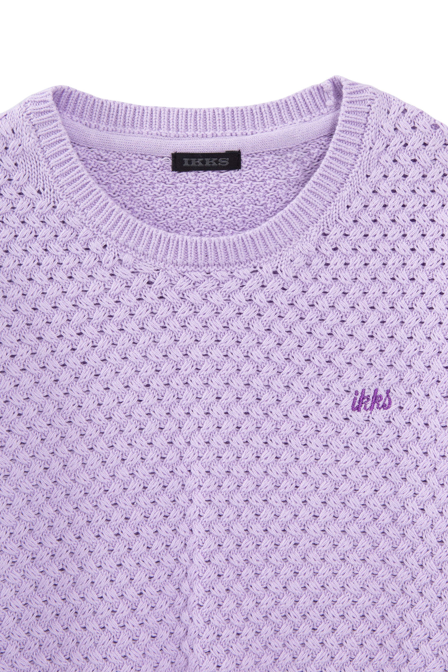 GIRLS' LILAC CROSS STITCH KNIT SWEATER 3