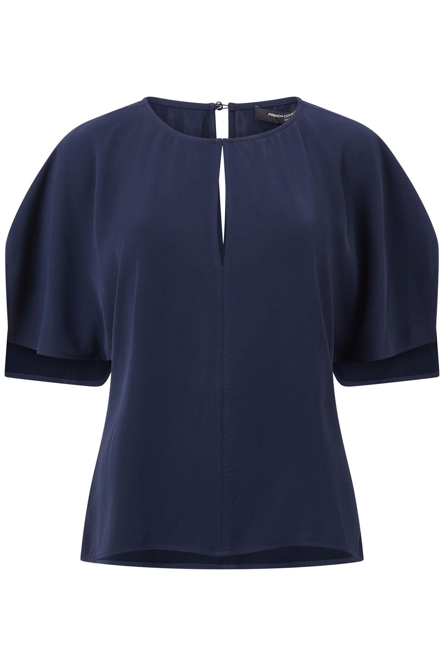 CARMEN CREPE FLARE SLEEVE TOP MARINE 3