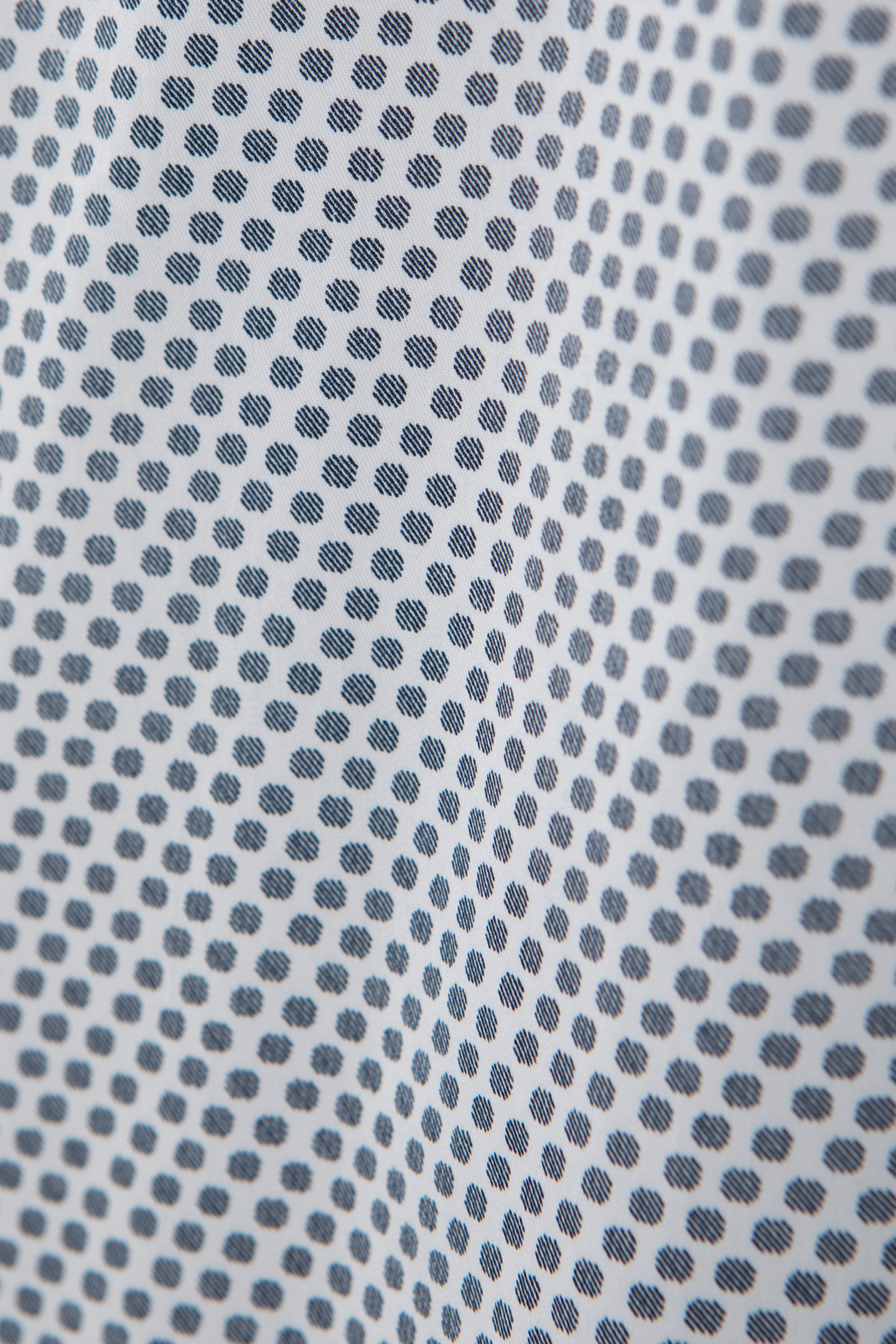 OFF-WHITE SLIM SHIRT WITH NAVY POLKA DOT PRINT 8