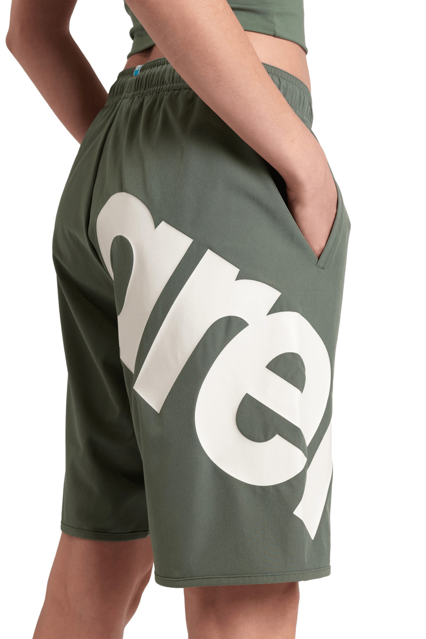 WOMEN'S ARENA LOGO BERMUDA SAGE-WHITE 5