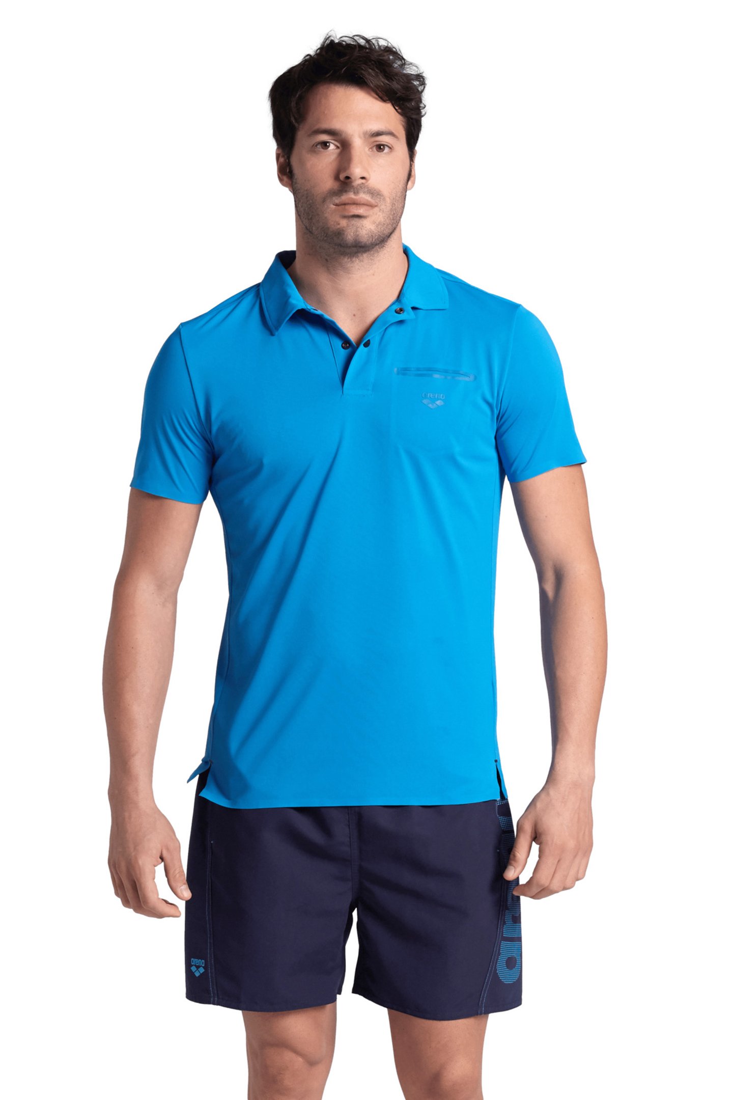 MEN'S POLOSHIRT POCKET SOLID BLUE LAKE by Arena