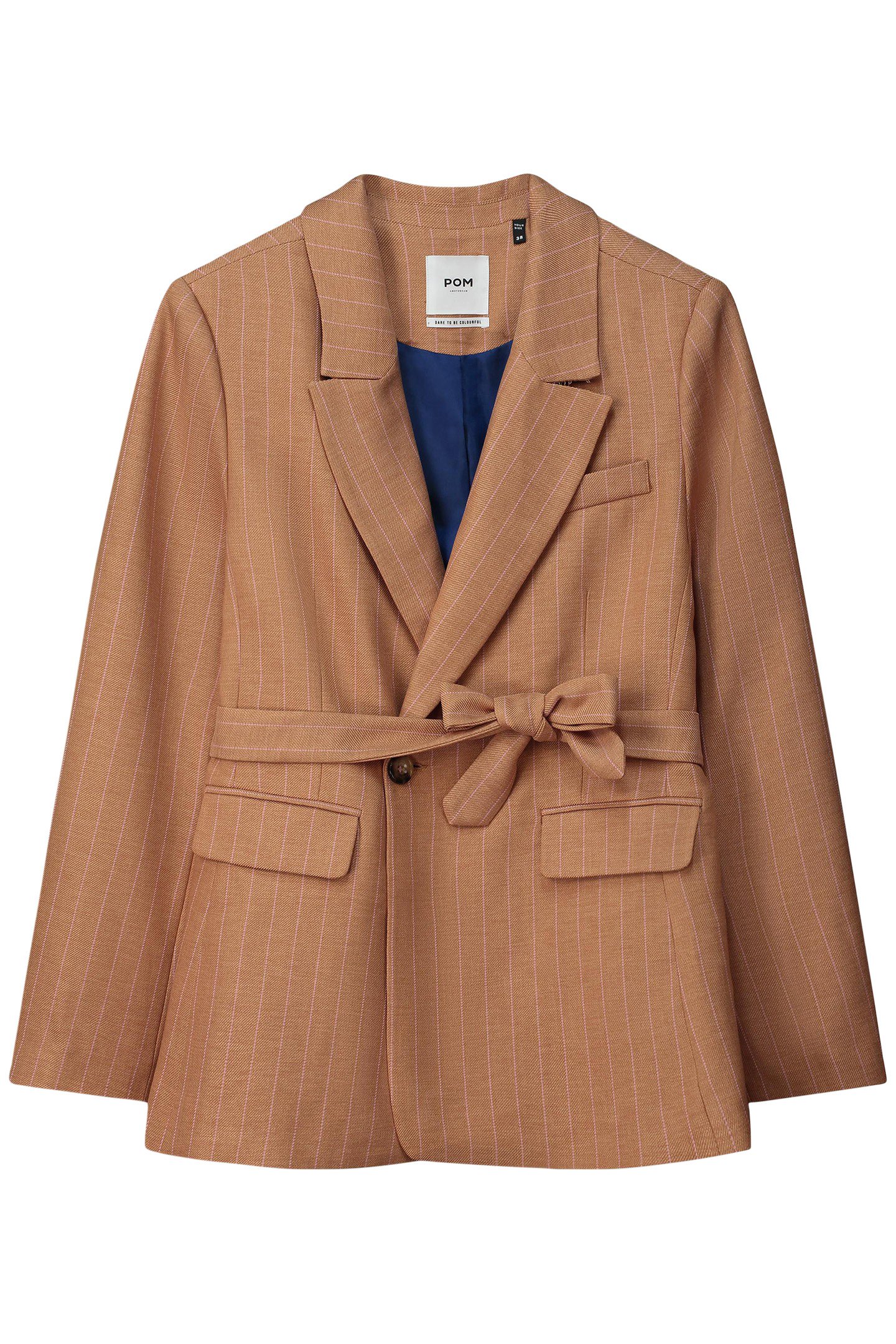 BLAZER - STRIPED SUGAR BROWN by POM Amsterdam