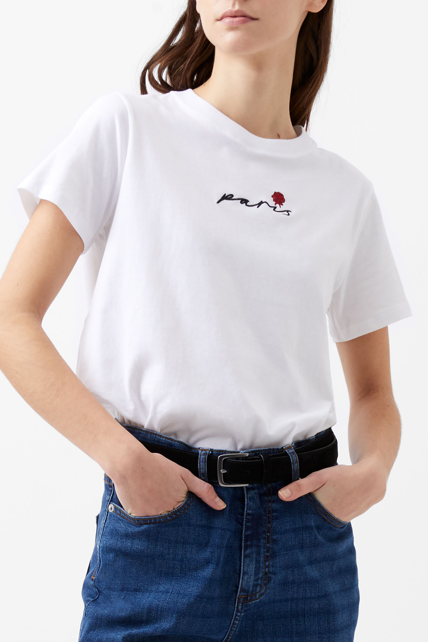 PARIS ROSE SHORT SLEEVE TEE LINEN WHITE 1