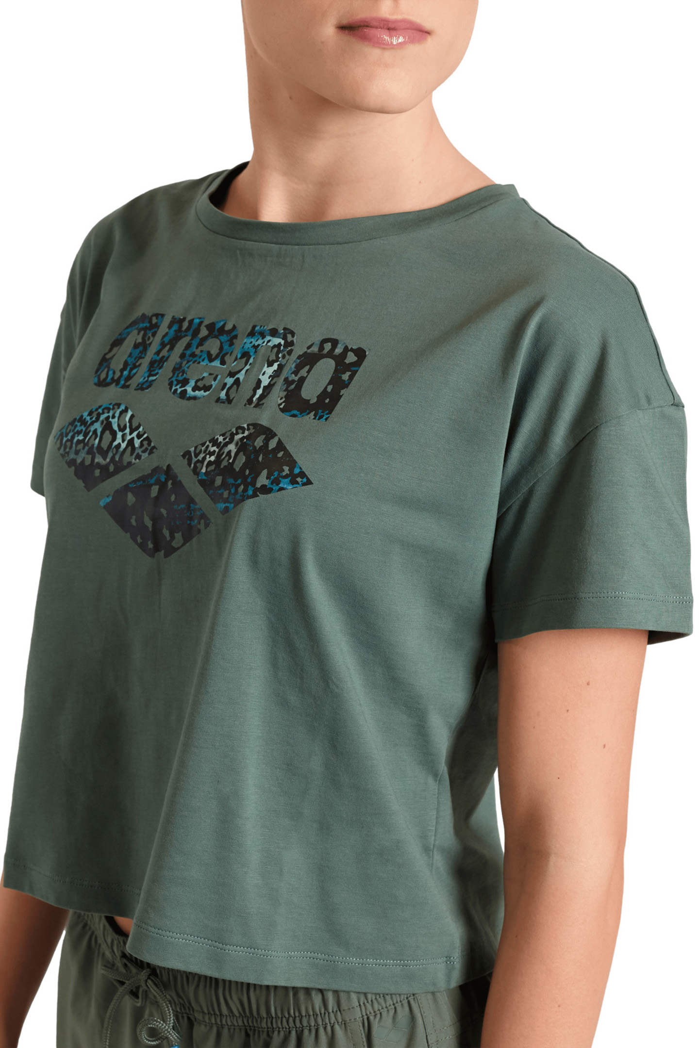 WOMEN'S ARENA CROP TEE PRINTED SAGE 4