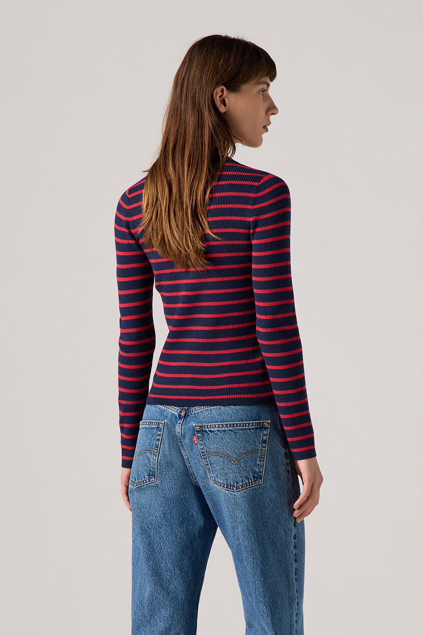 RIB CREW SWEATER PARISIENNE STRIPE NAVY 2
