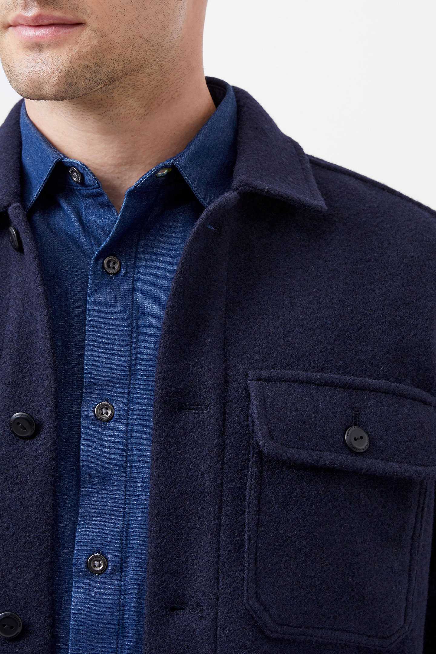 BRUSHED OVERSHIRT MARINE 4