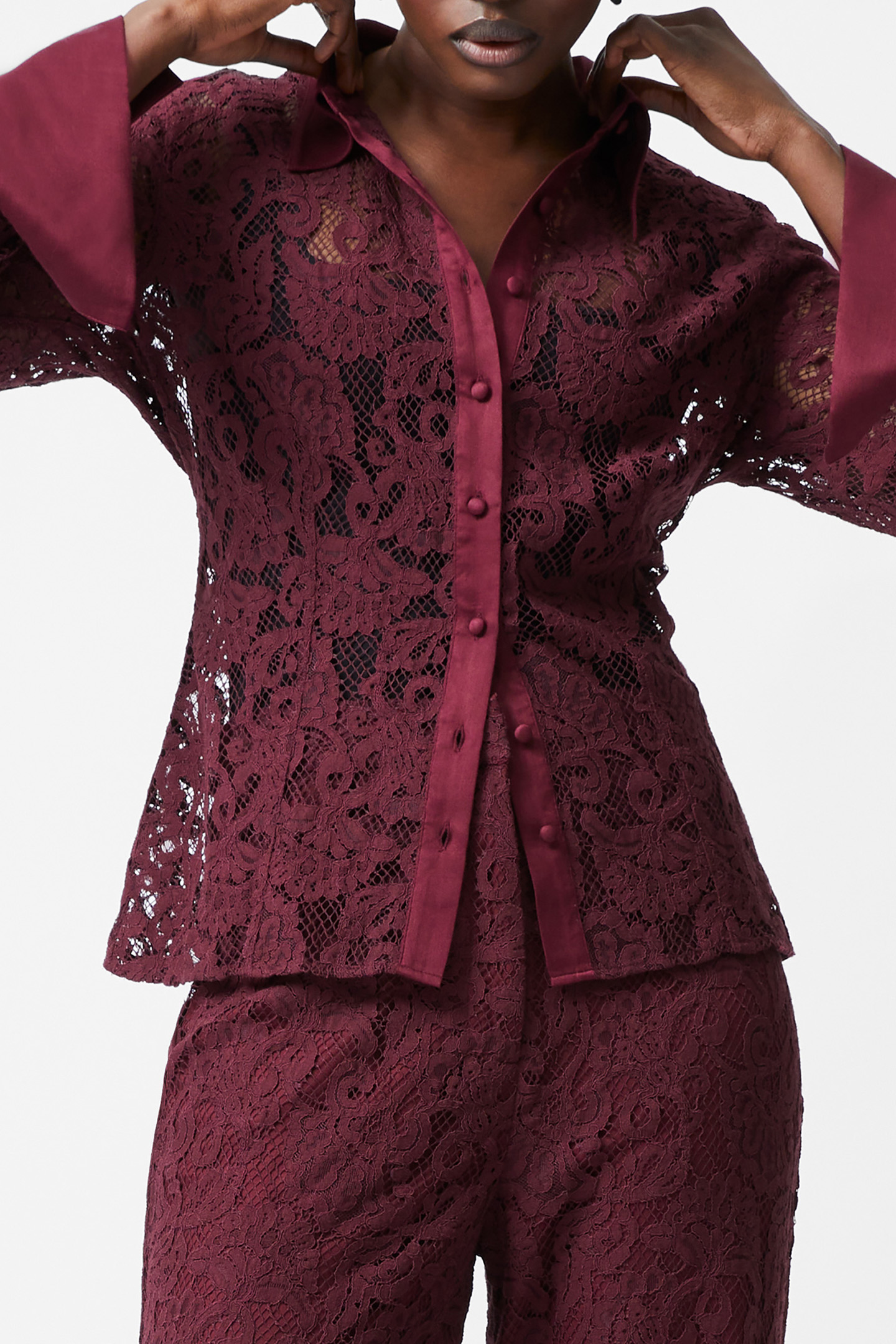 ASURA LACE LS SHIRT BURGUNDY RED 3
