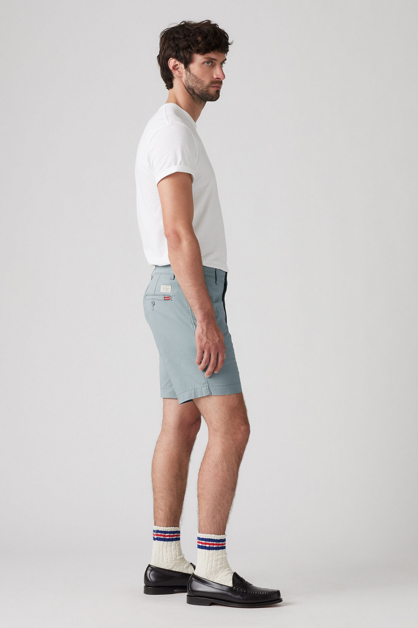 XX CHINO SHORTS II STEAM BLUE COTTON LINEN 4