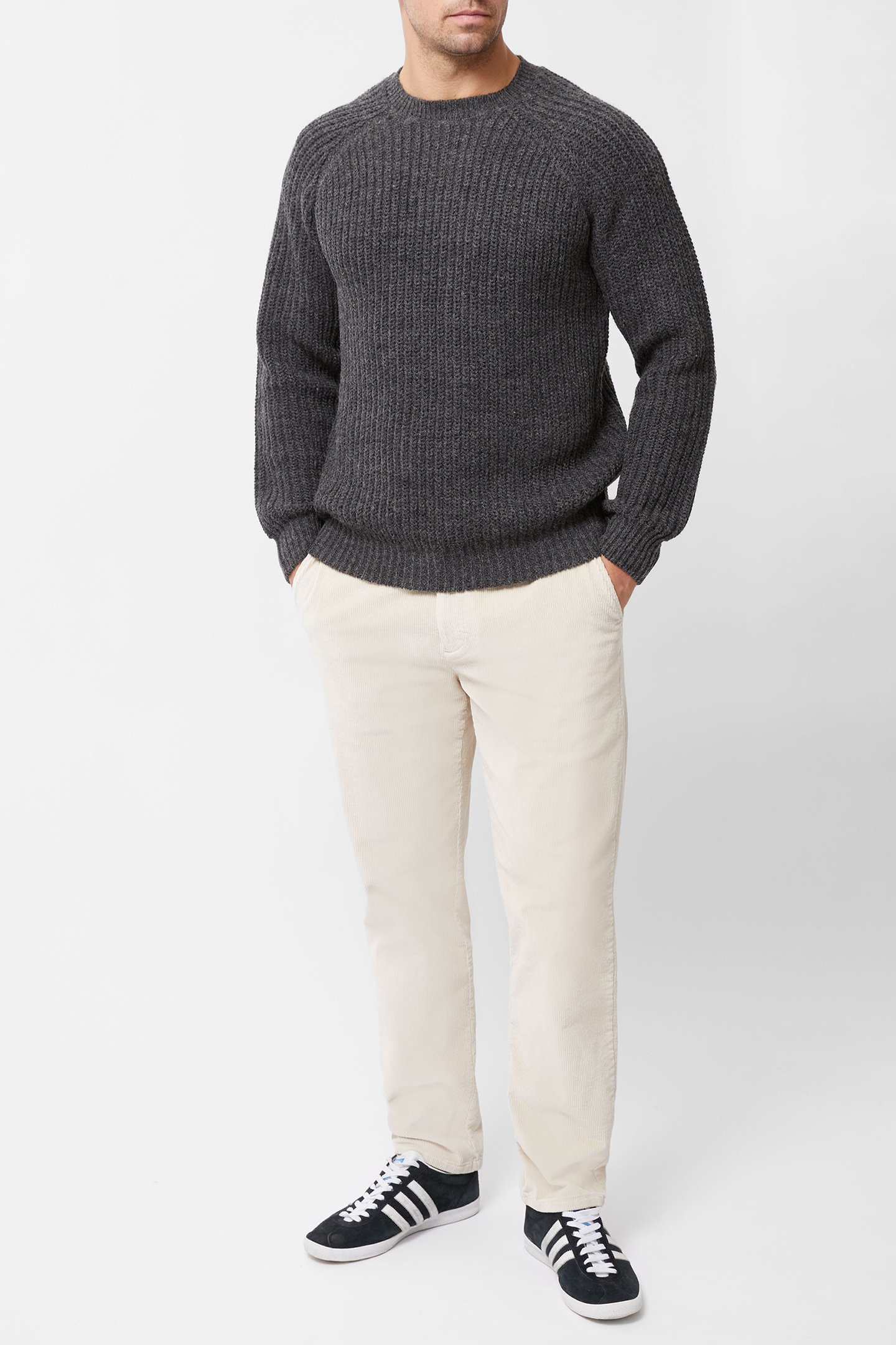 RAGLAN CREW JUMPER CHARCOAL MEL by French Connection
