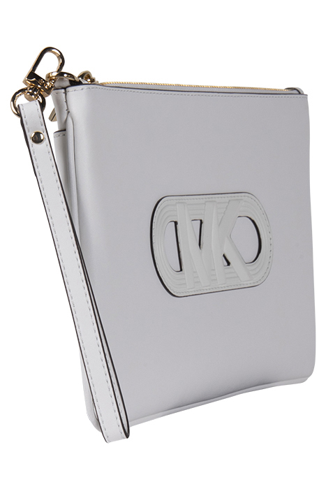 WRISTLET CLUTCH BAG WITH LOGO IN WHITE 4