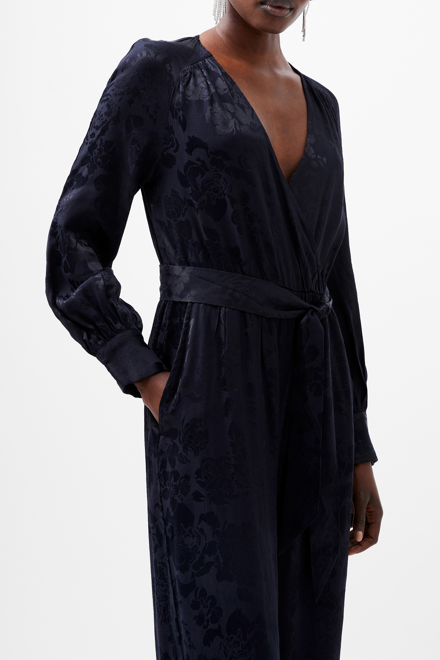 ARYA SATIN JACQUARD JUMPSUIT MARINE 4