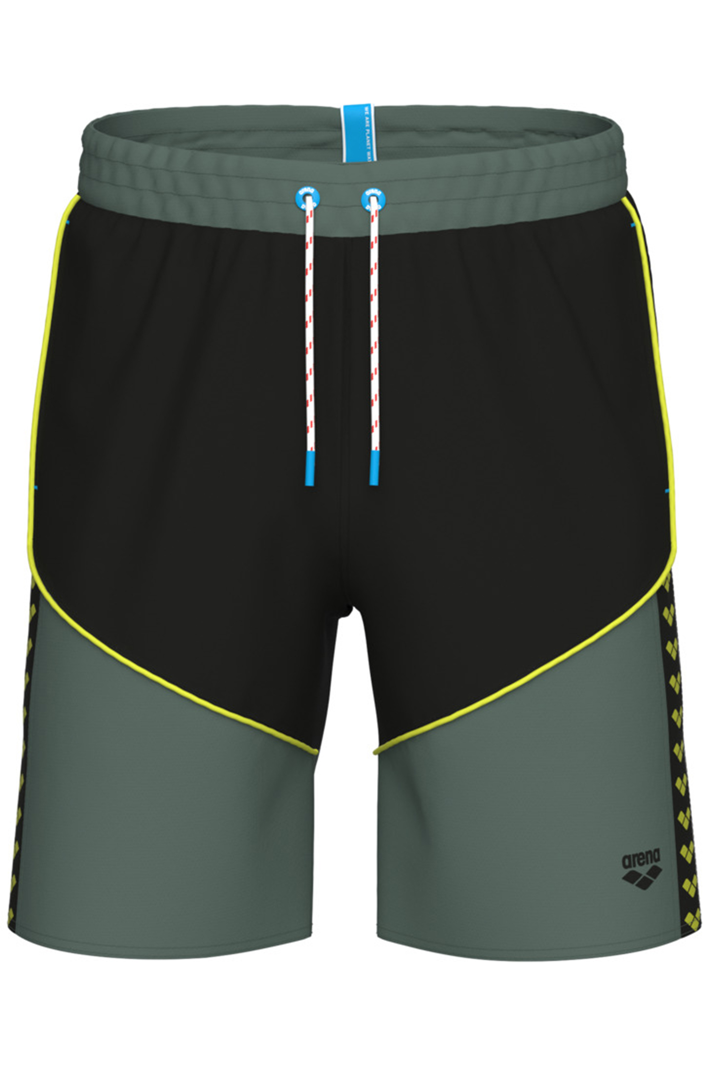 MEN'S ARENA TEAM STRIPE BERMUDA PANEL BLACK-SAGE-SOFT GREEN 4