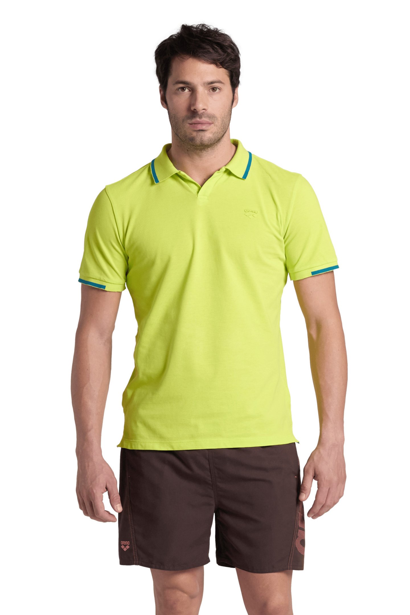 MEN'S POLOSHIRT ARENA TRIM COTTON PIQUET SOFT GREEN-BLUE COS by Arena